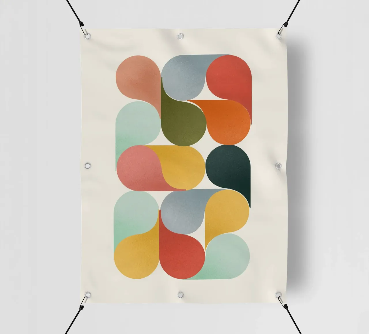 Retro Geometric Abstract Minimalist Art Print telo in pvc da showmemars