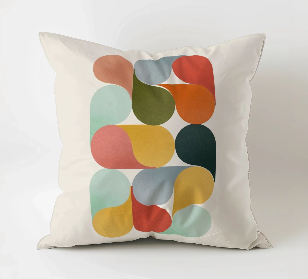 Retro Geometric Abstract Minimalist Art Print decorative cushion by showmemars