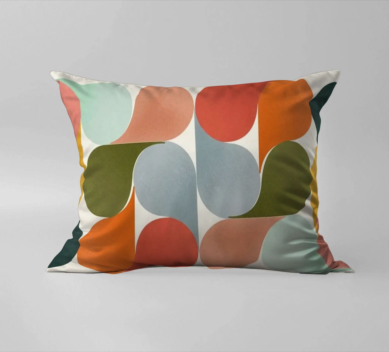 Retro Geometric Abstract Minimalist Art Print decorative cushion by showmemars