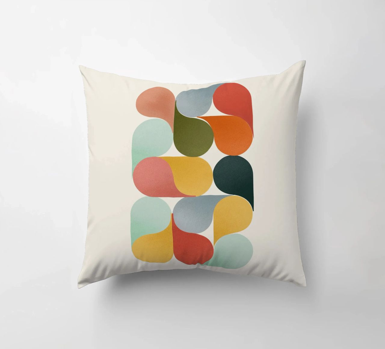 Retro Geometric Abstract Minimalist Art Print decorative cushion by showmemars
