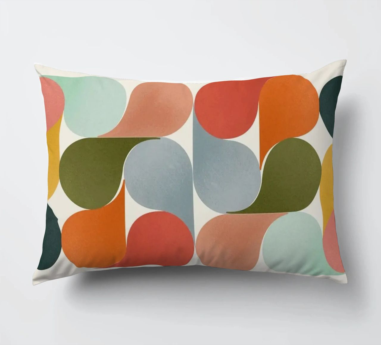 Retro Geometric Abstract Minimalist Art Print decorative cushion by showmemars