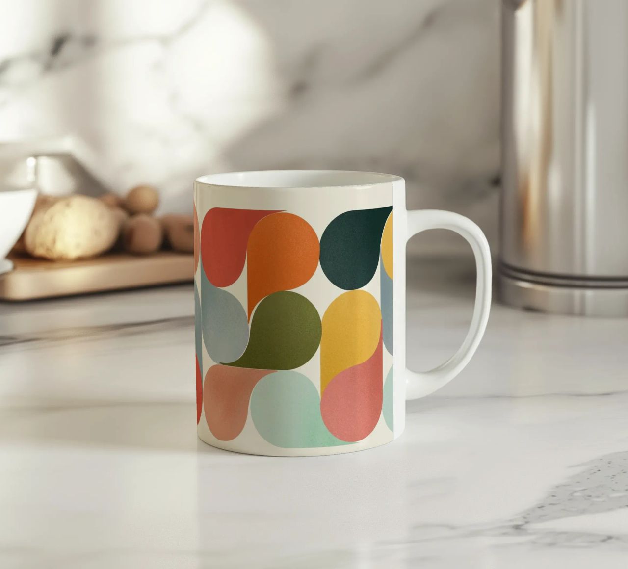 Retro Geometric Abstract Minimalist Art Print mug en céramique de showmemars