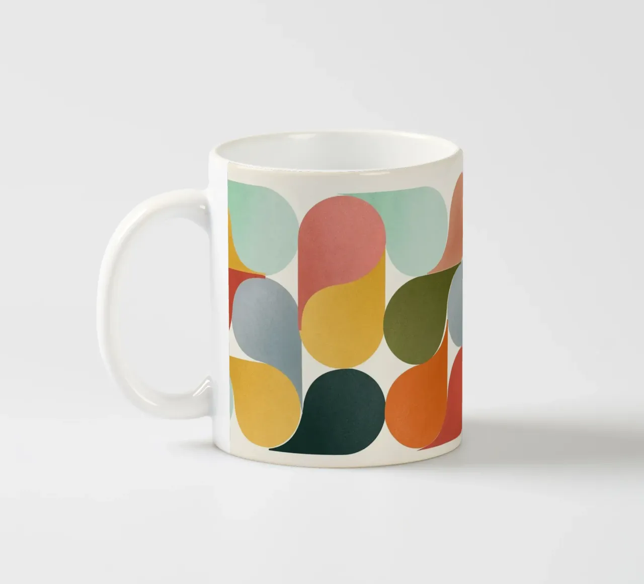 Retro Geometric Abstract Minimalist Art Print Keramik Tasse von showmemars