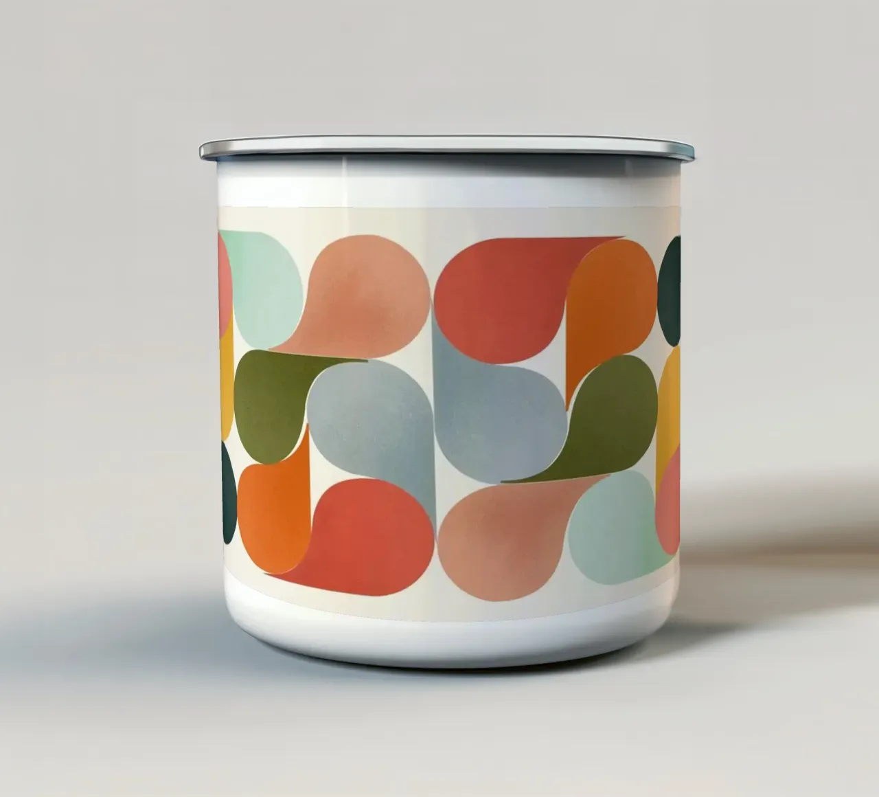 Retro Geometric Abstract Minimalist Art Print Emaille Tasse von showmemars