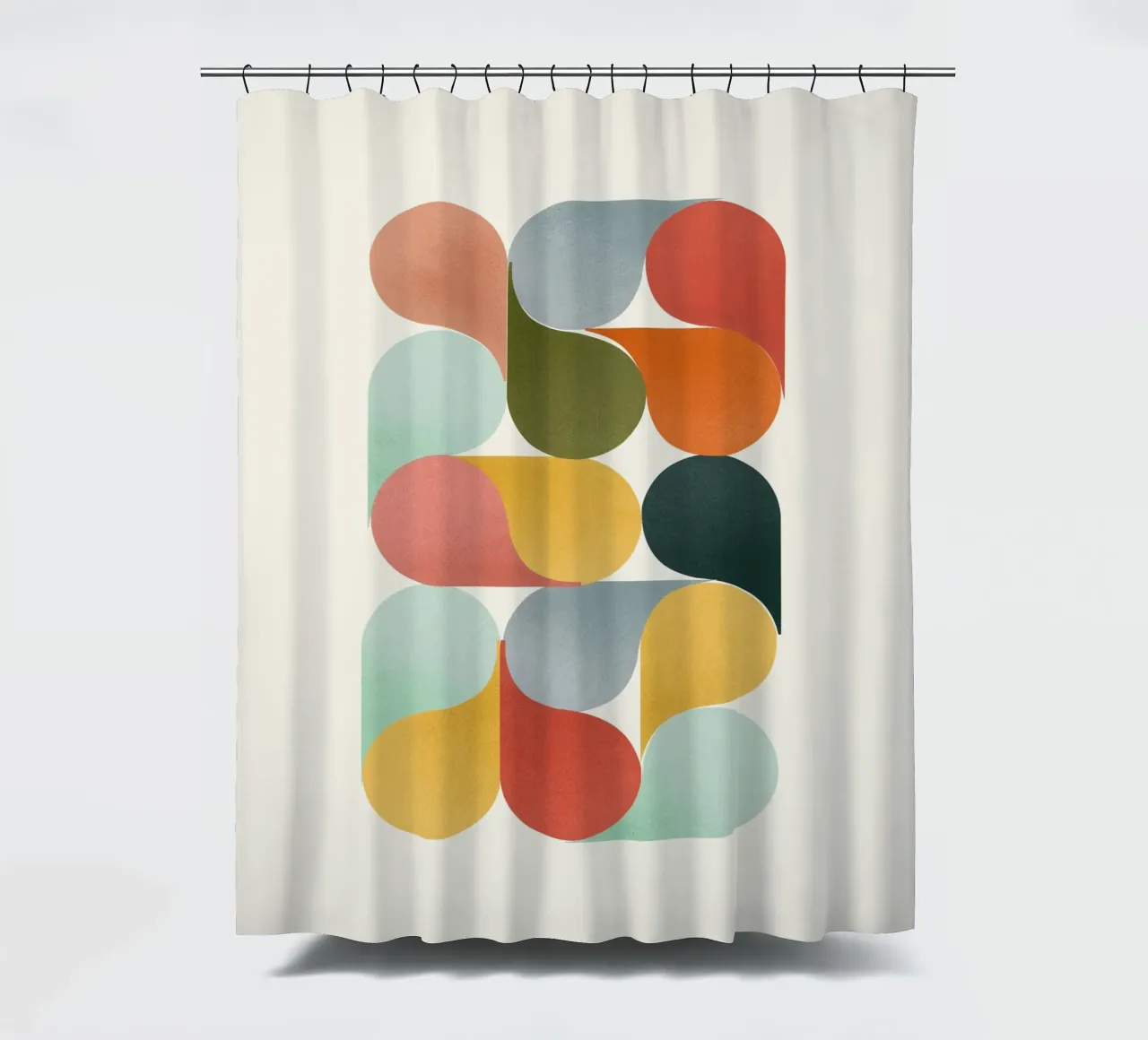 Retro Geometric Abstract Minimalist Art Print tenda da doccia da showmemars