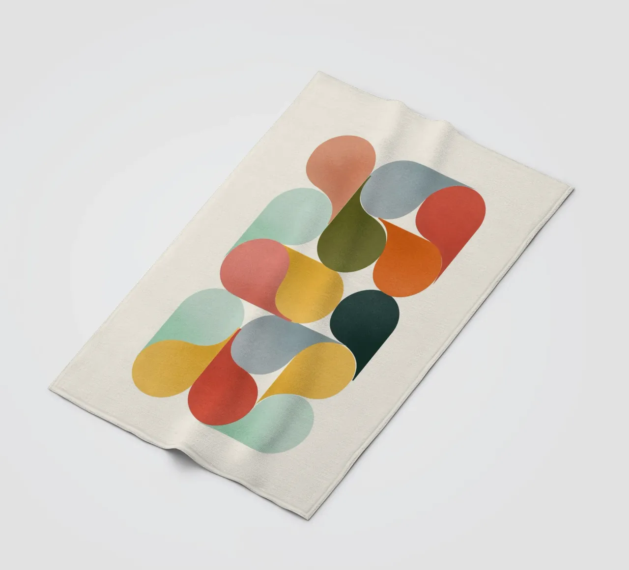 Retro Geometric Abstract Minimalist Art Print coperta in pile da showmemars