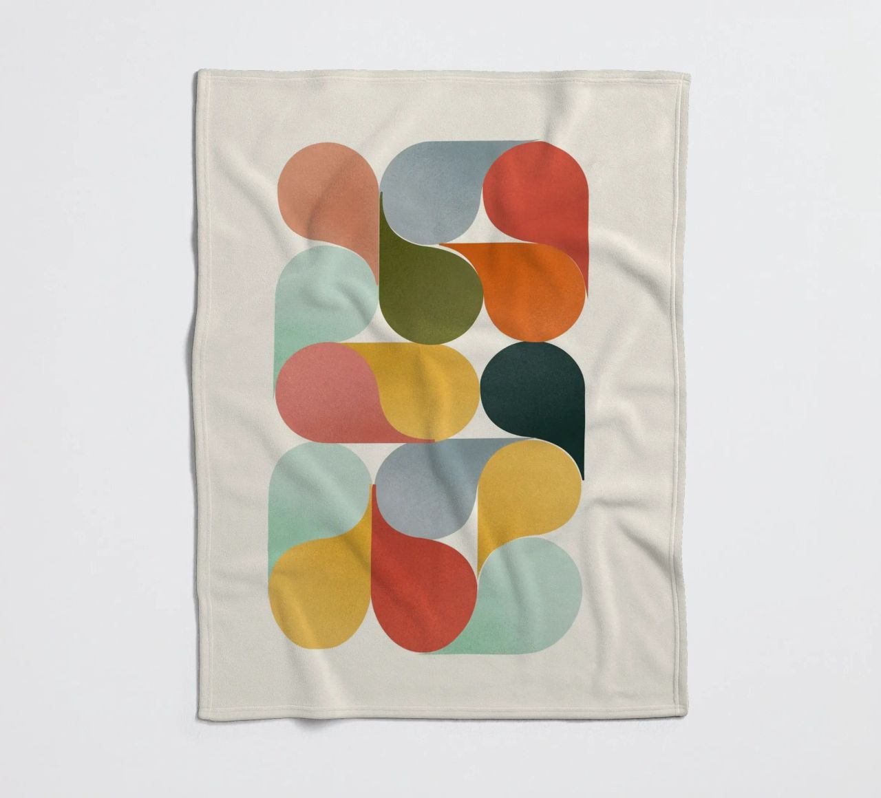 Retro Geometric Abstract Minimalist Art Print fleece blanket by showmemars