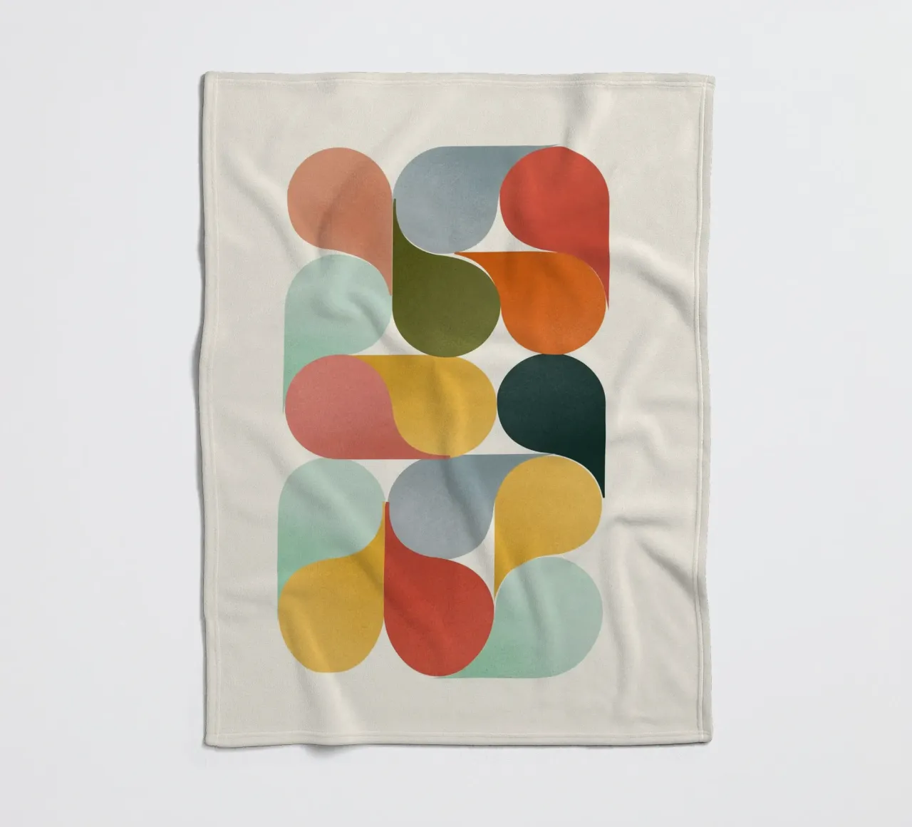 Retro Geometric Abstract Minimalist Art Print coperta in pile da showmemars