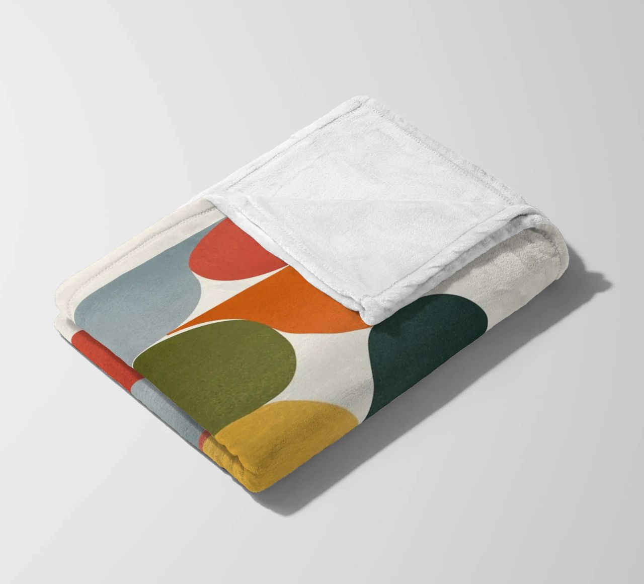 Retro Geometric Abstract Minimalist Art Print fleece blanket by showmemars