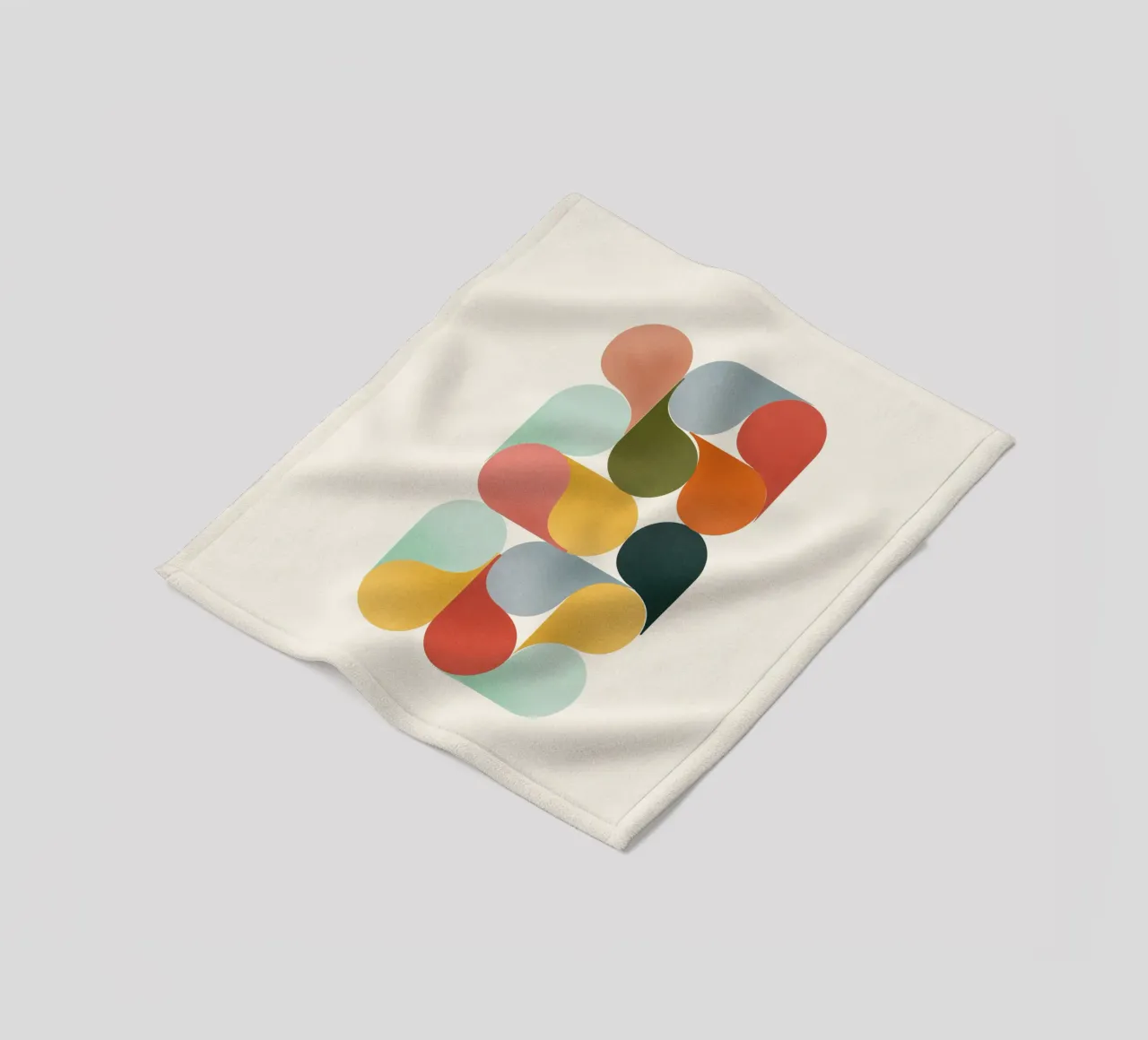 Retro Geometric Abstract Minimalist Art Print coperta in pile da showmemars