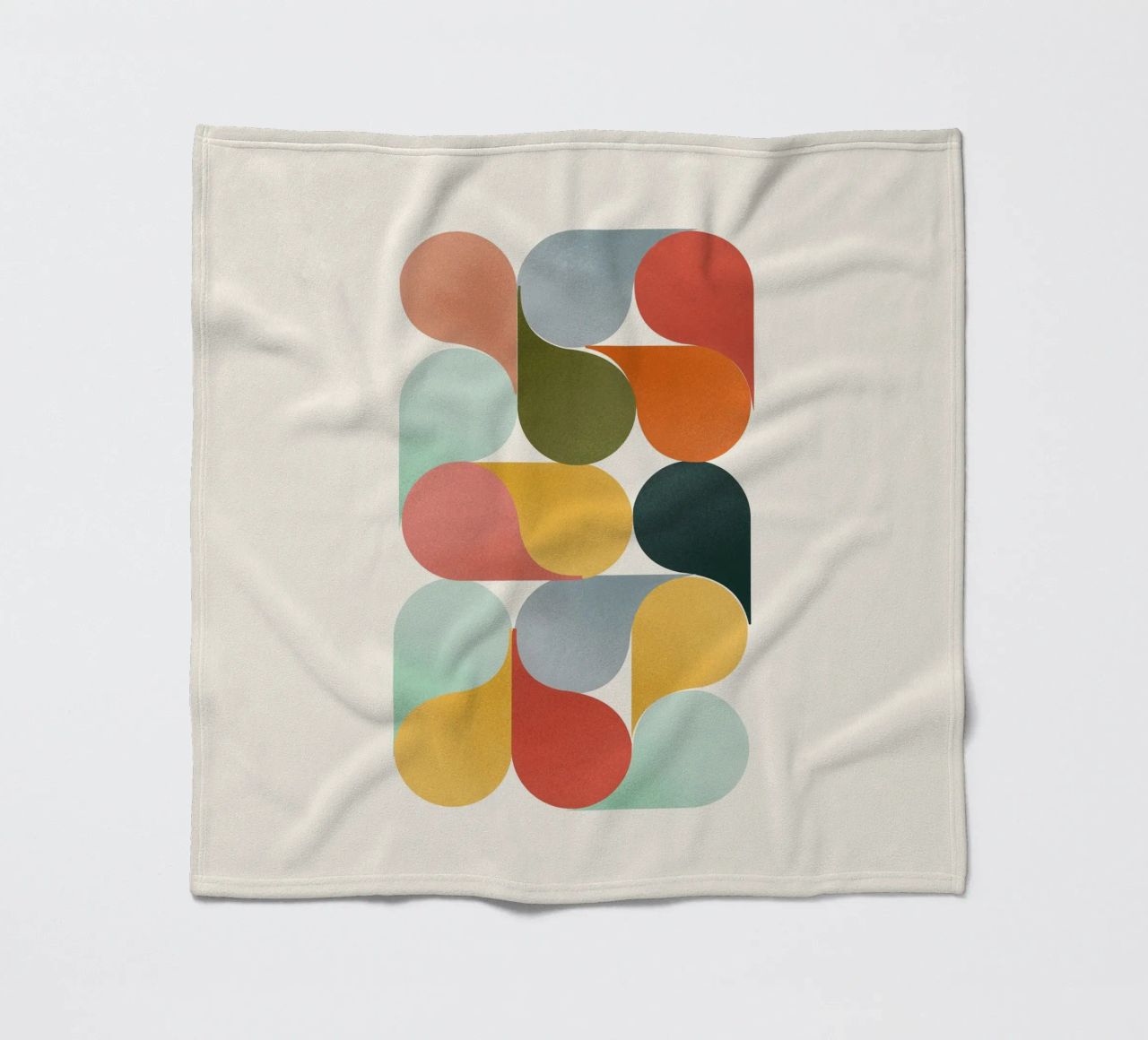 Retro Geometric Abstract Minimalist Art Print fleece blanket by showmemars