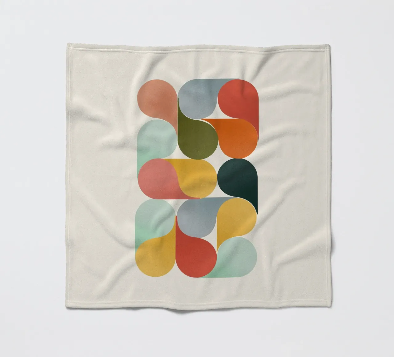 Retro Geometric Abstract Minimalist Art Print coperta in pile da showmemars