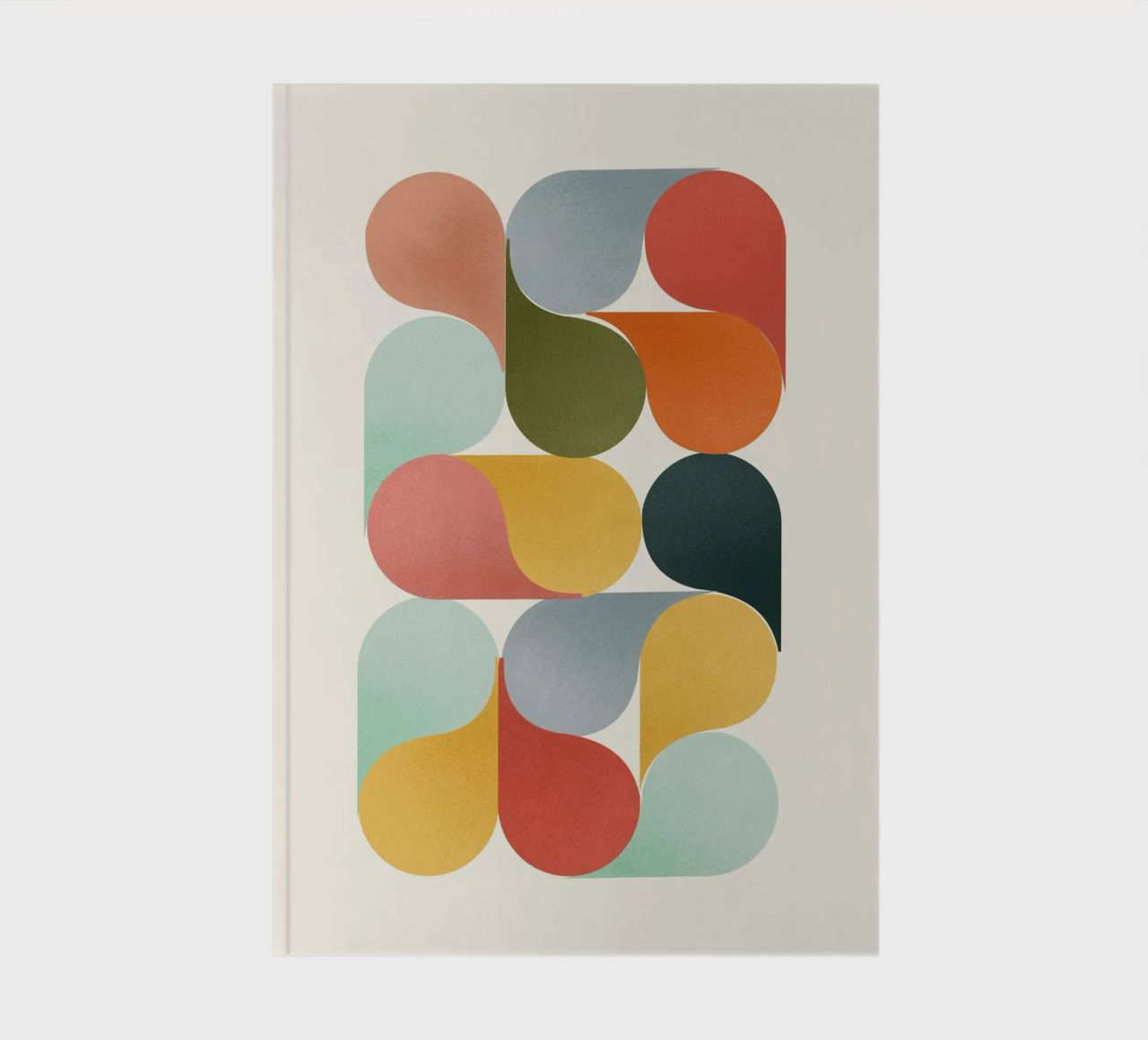 Retro Geometric Abstract Minimalist Art Print carnet de notes de showmemars