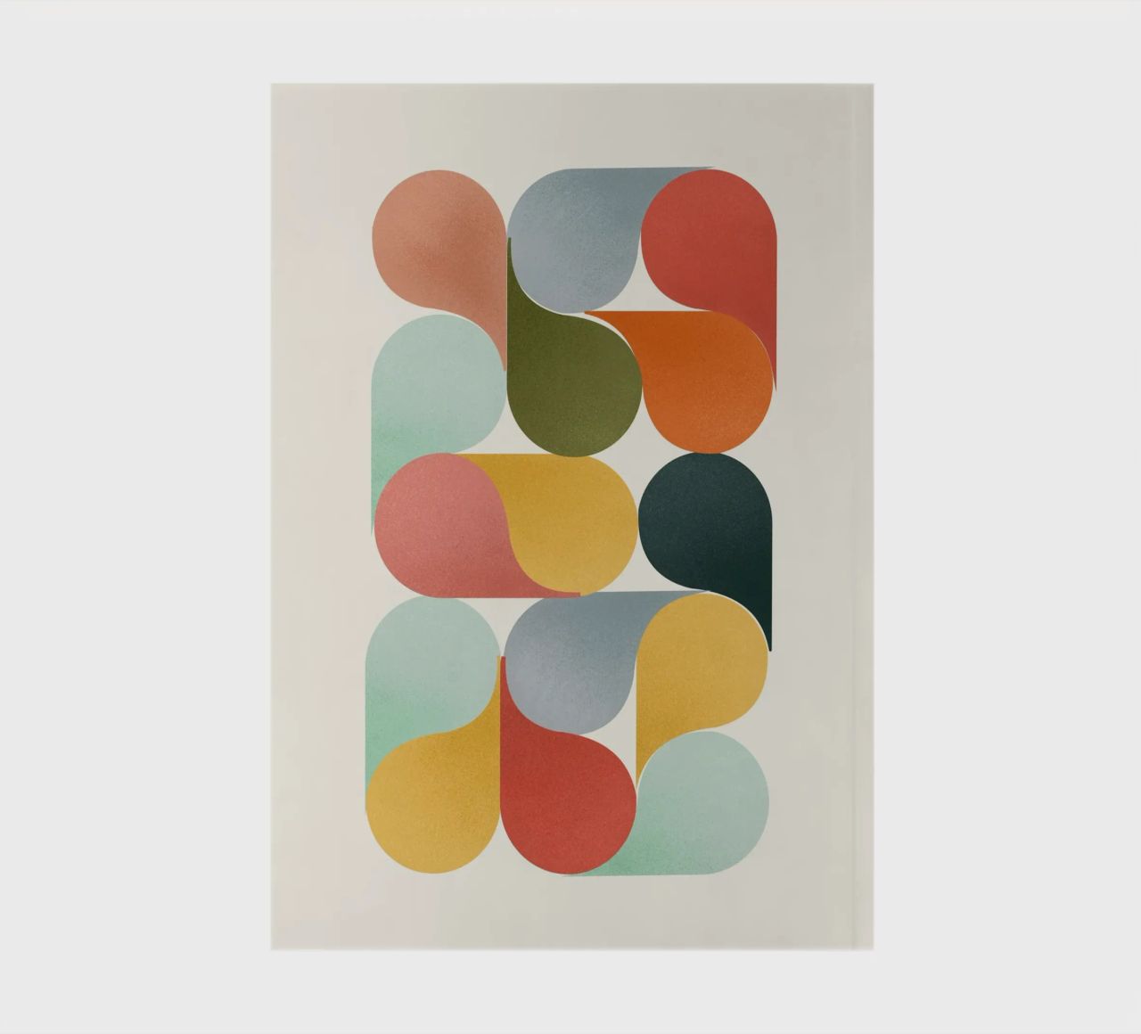 Retro Geometric Abstract Minimalist Art Print carnet de notes de showmemars