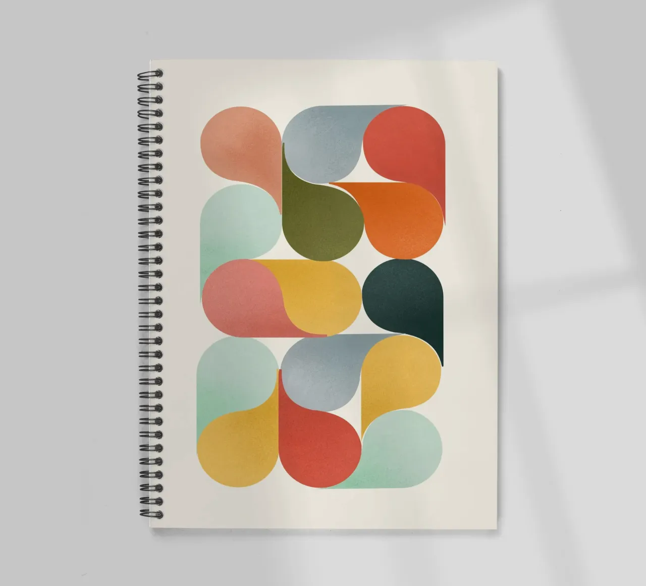 Retro Geometric Abstract Minimalist Art Print diario ad anelli da showmemars