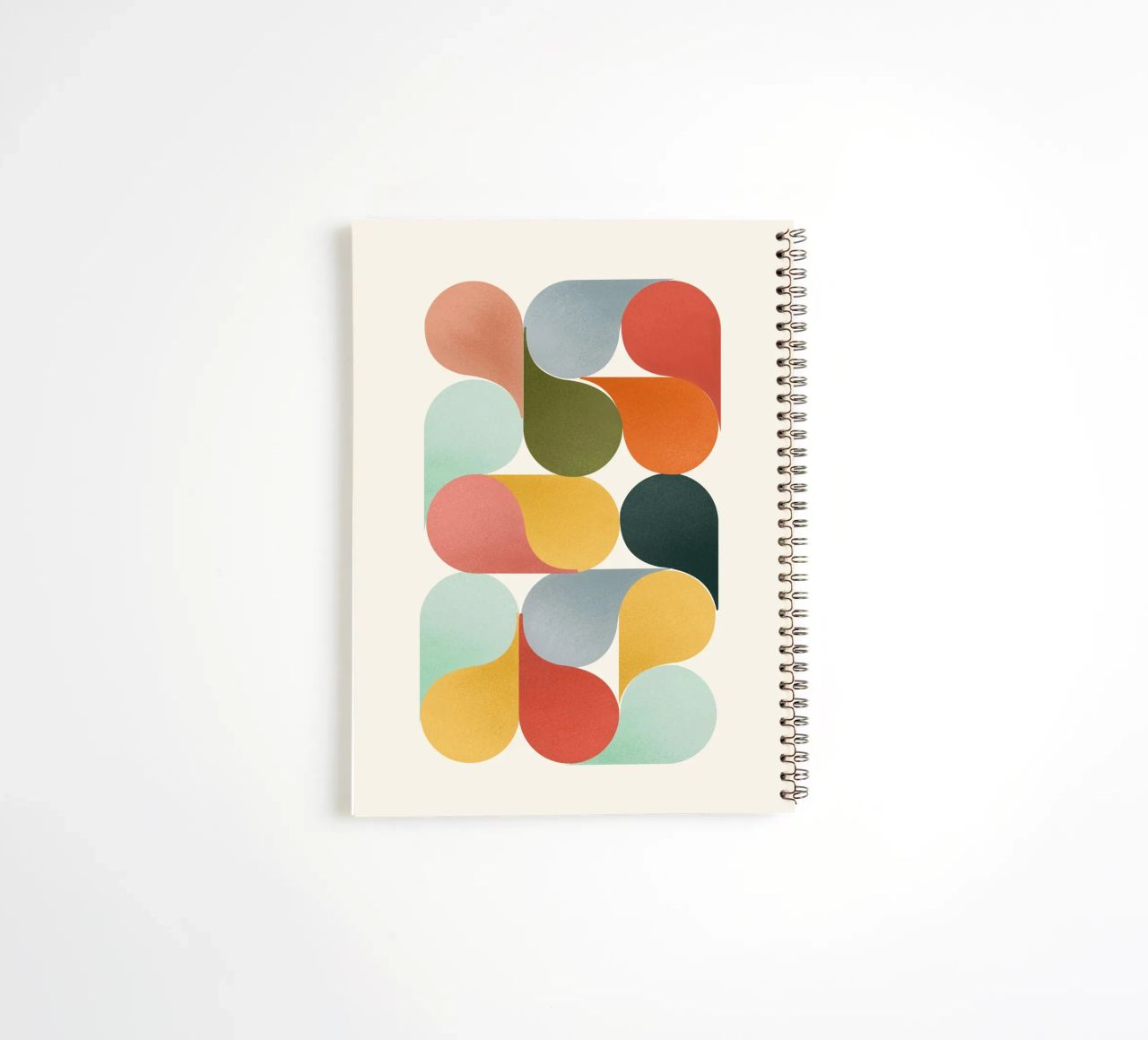 Retro Geometric Abstract Minimalist Art Print spiral notebook by showmemars