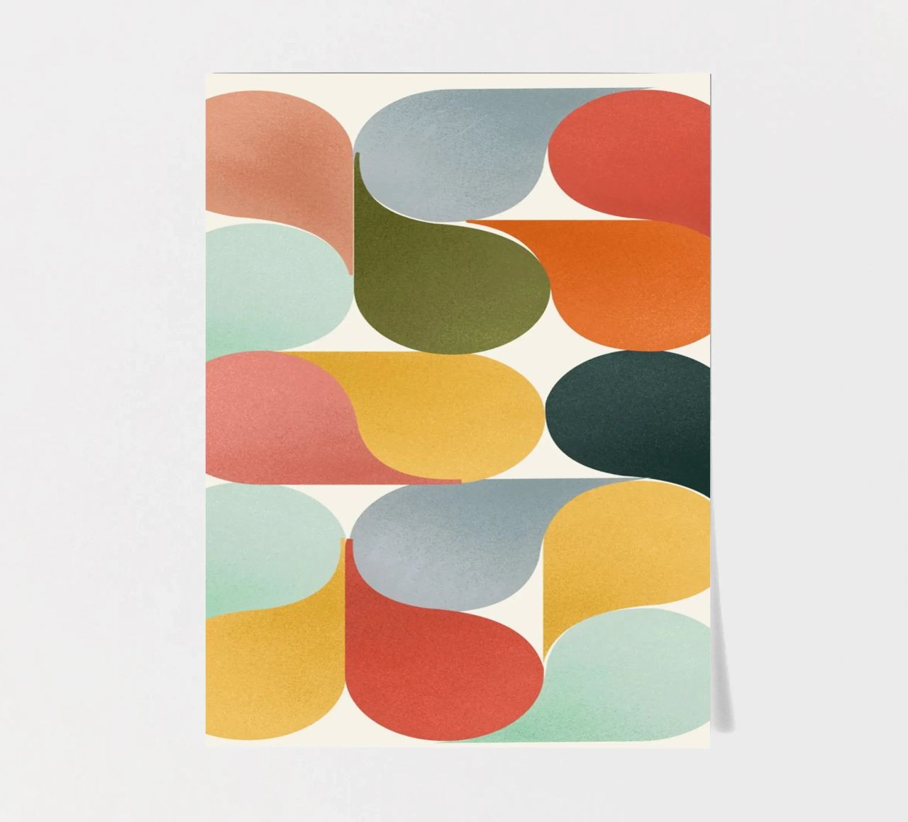 Retro Geometric Abstract Minimalist Art Print planche autocollant de showmemars