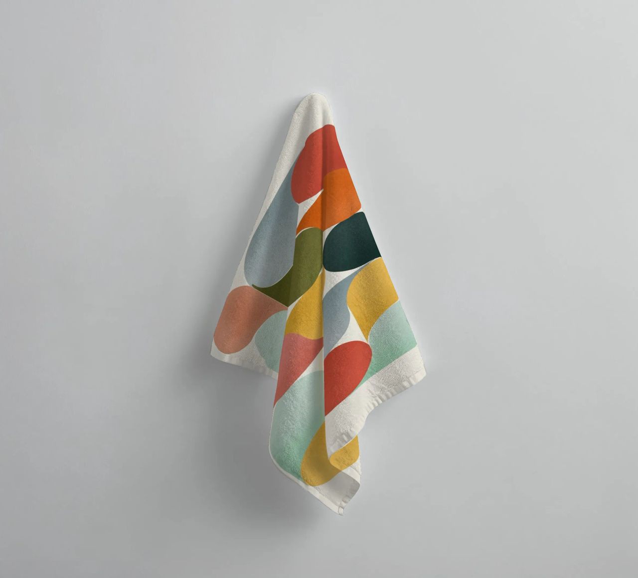 Retro Geometric Abstract Minimalist Art Print serviette de bain de showmemars