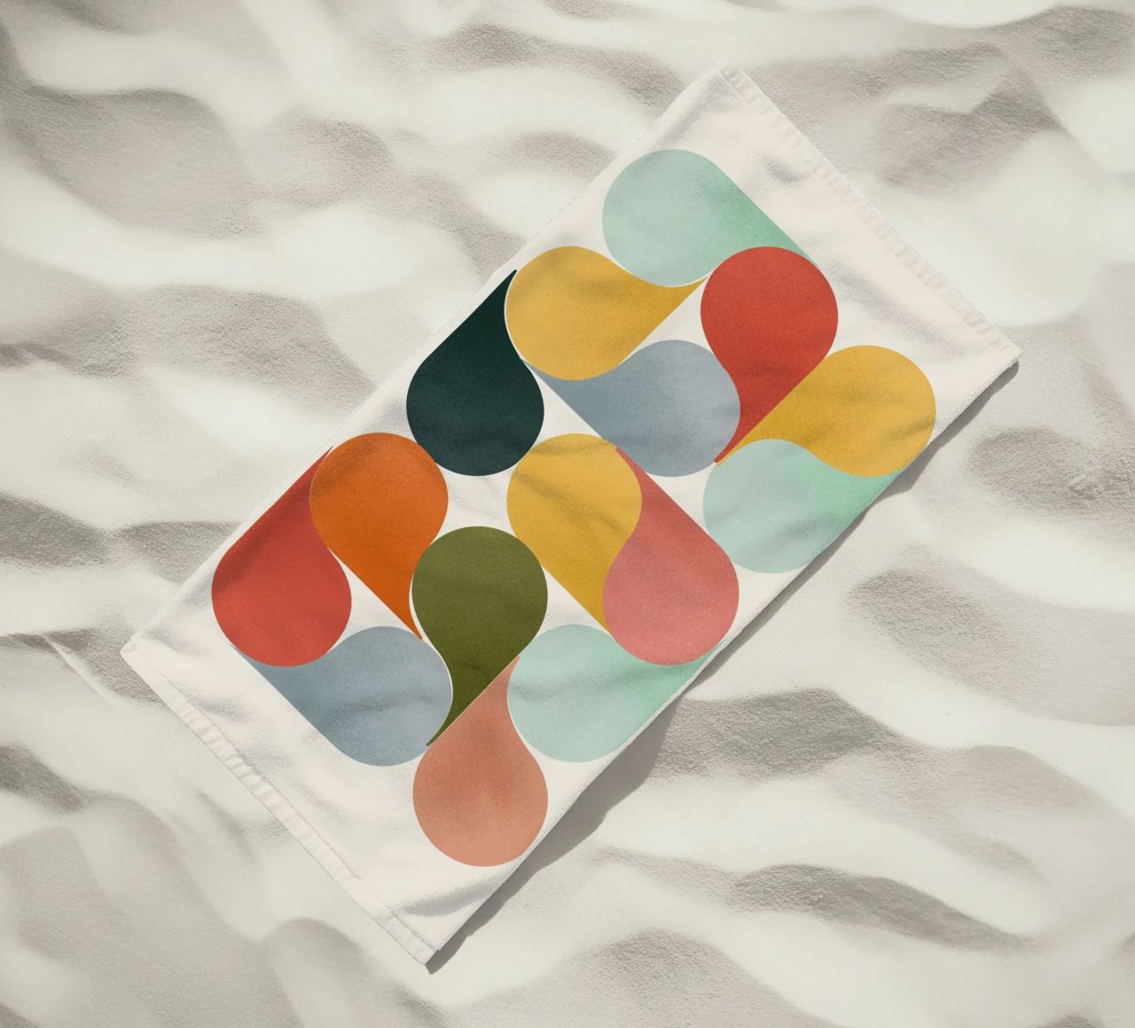 Retro Geometric Abstract Minimalist Art Print serviette de plage de showmemars