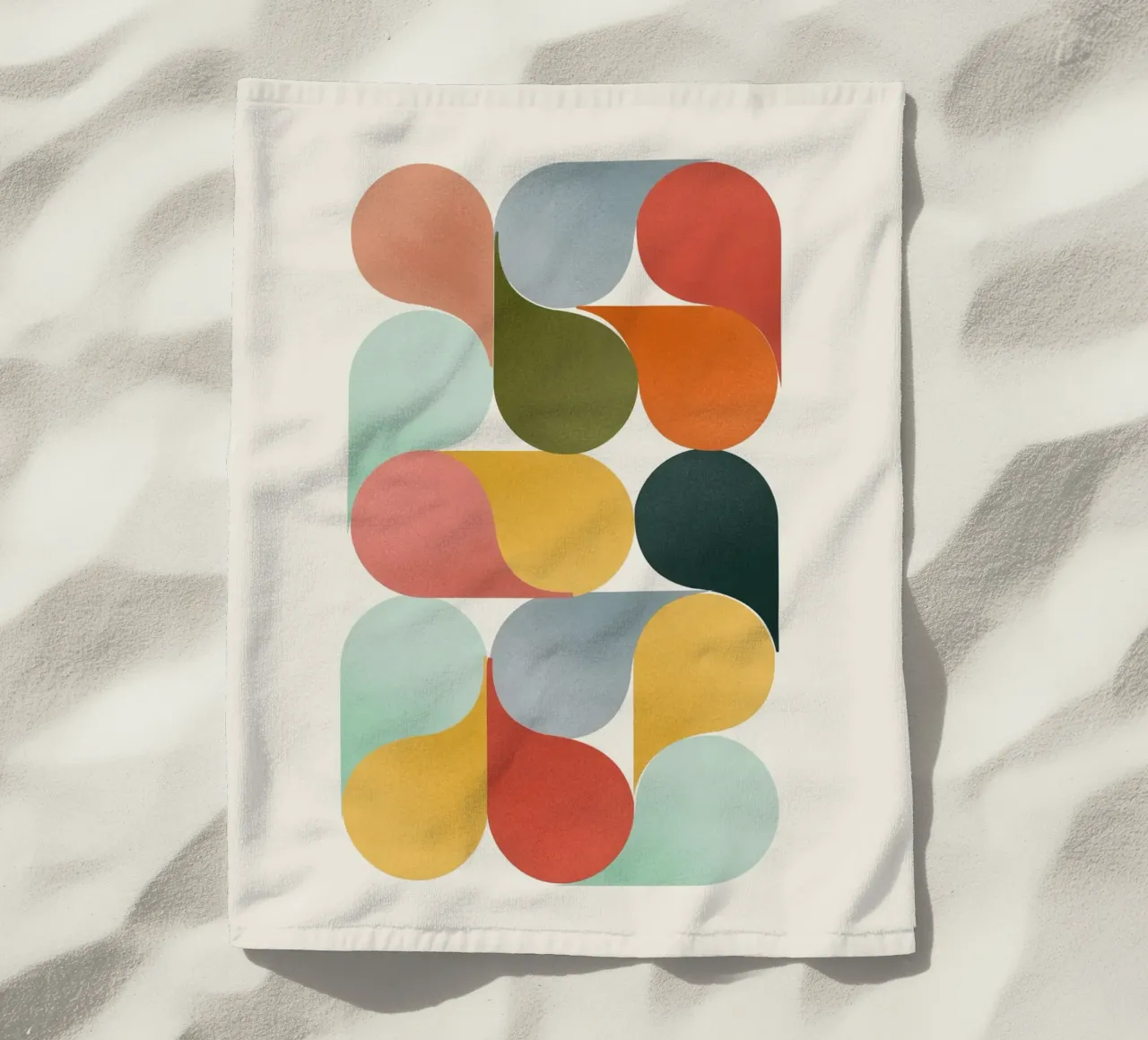 Retro Geometric Abstract Minimalist Art Print telo mare da showmemars