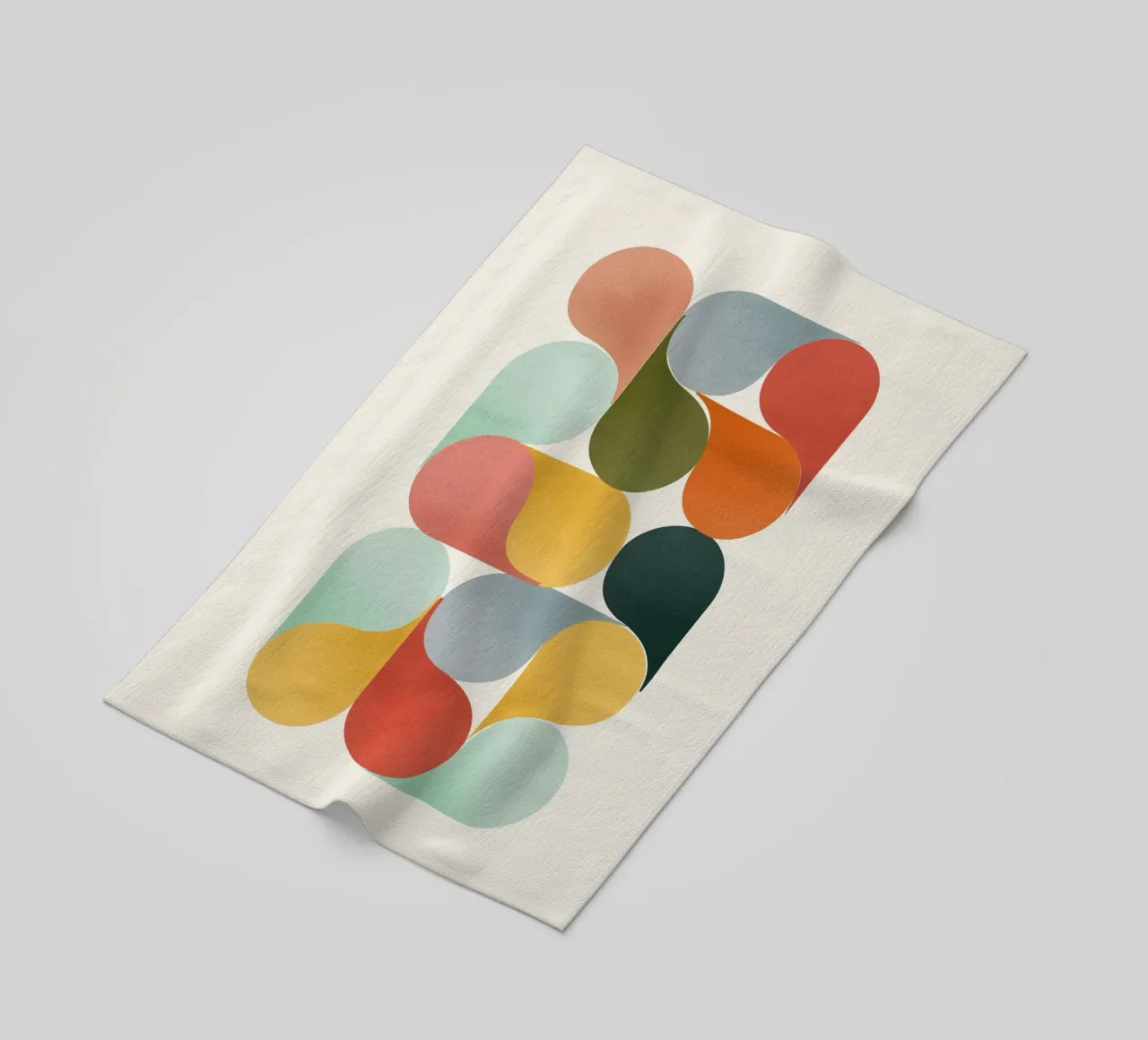 Retro Geometric Abstract Minimalist Art Print telo mare da showmemars