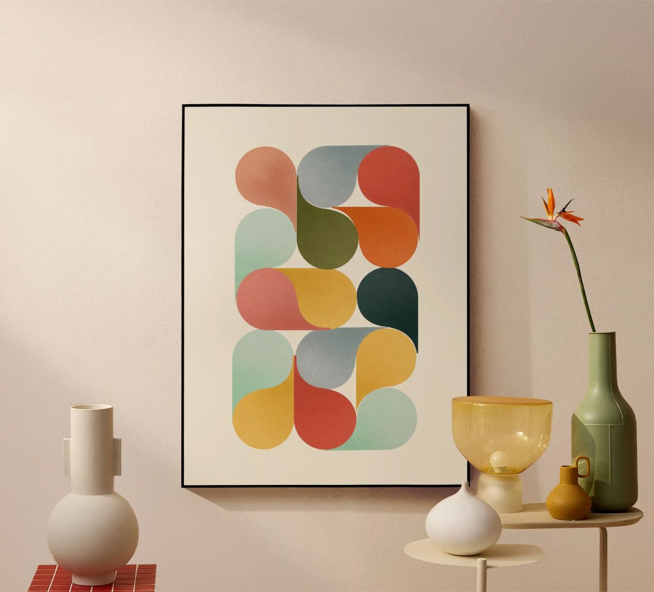 Retro Geometric Abstract Minimalist Art Print plexiglass da showmemars