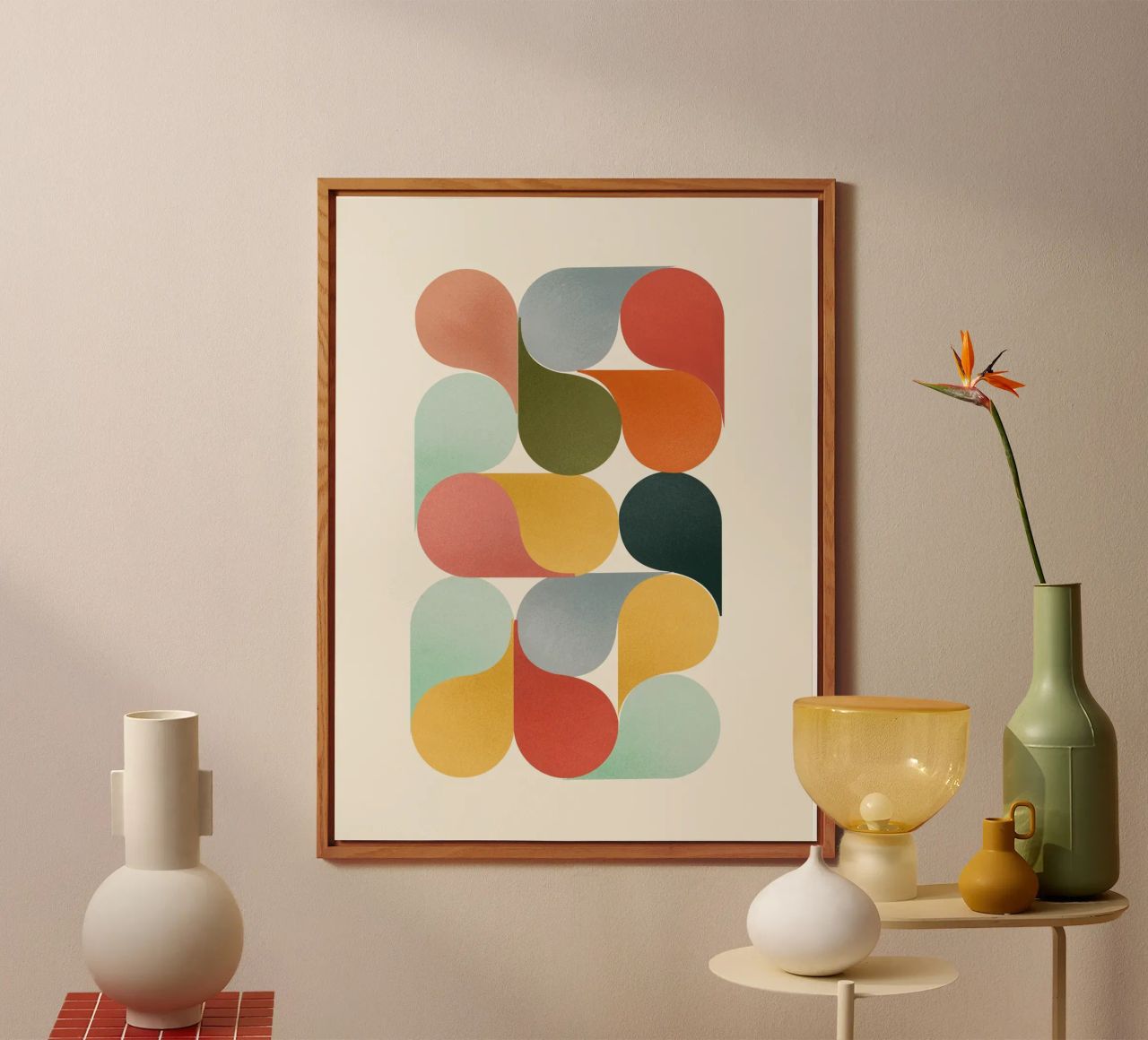 Retro Geometric Abstract Minimalist Art Print alu-dibond by showmemars