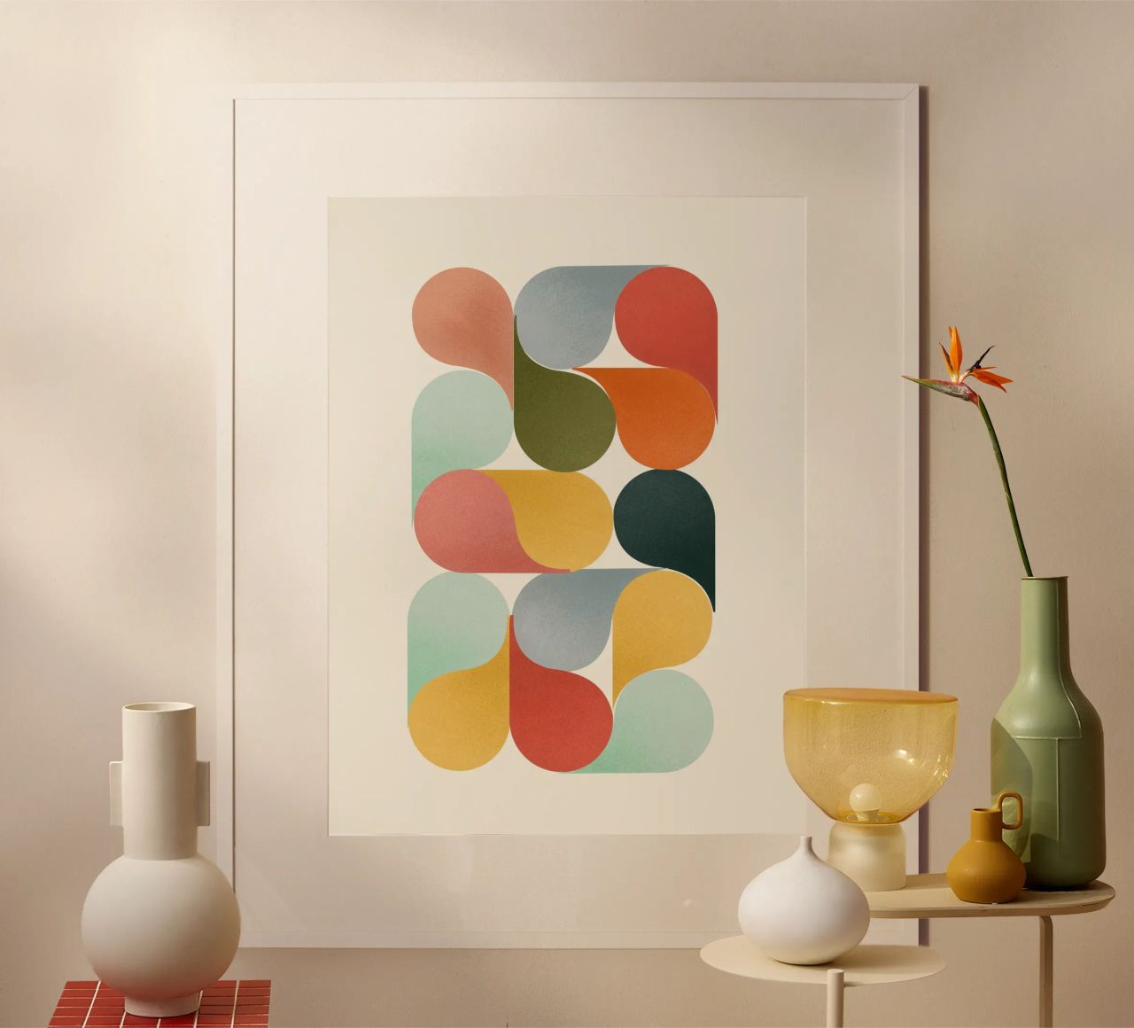 Retro Geometric Abstract Minimalist Art Print poster de showmemars