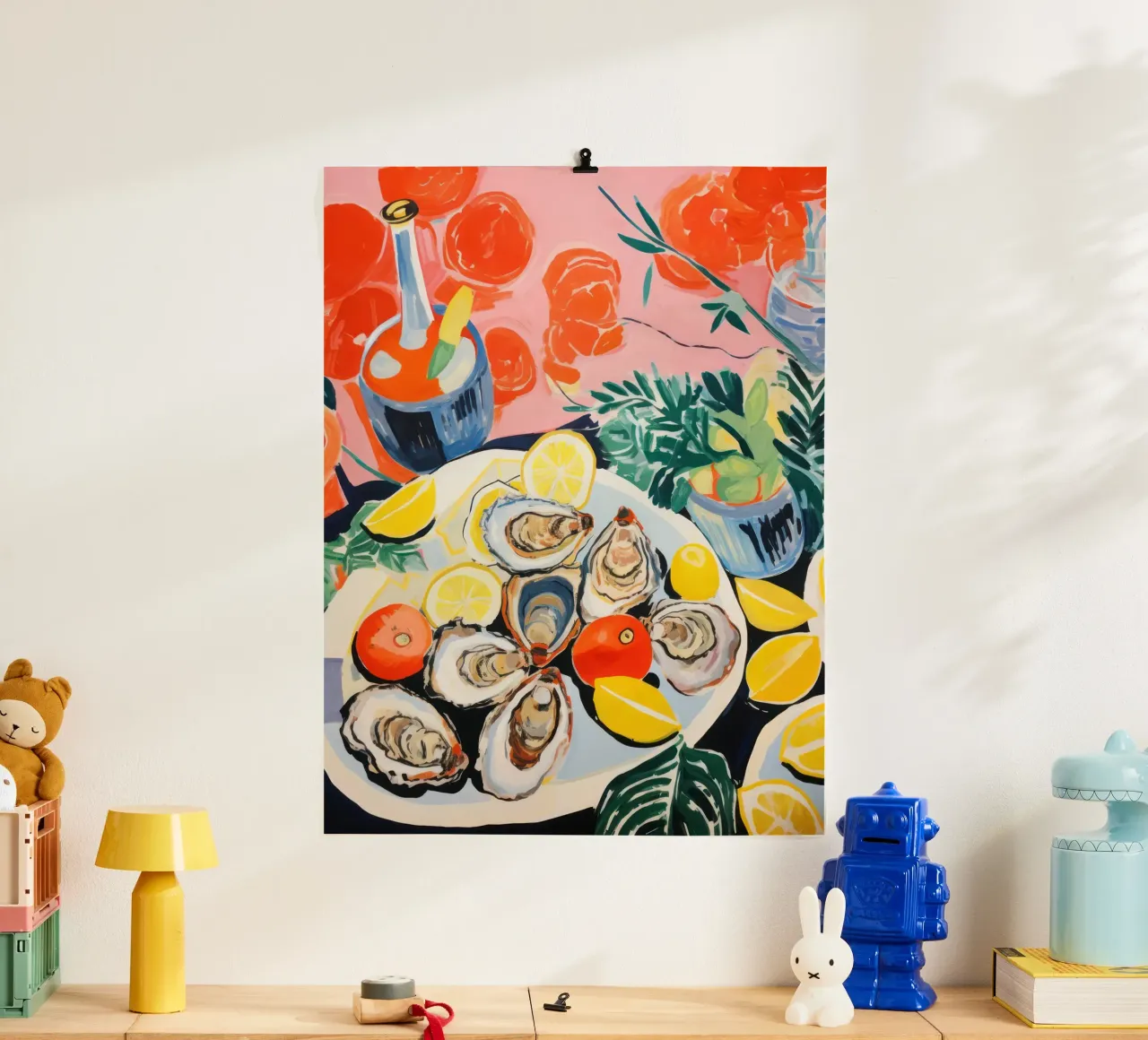 Ostriche, vini e fiori Pittura - Matisse poster da Peaches Art Prints