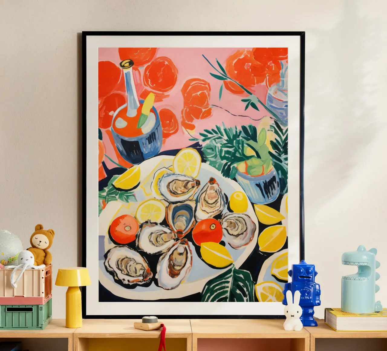 Ostriche, vini e fiori Pittura - Matisse poster da Peaches Art Prints