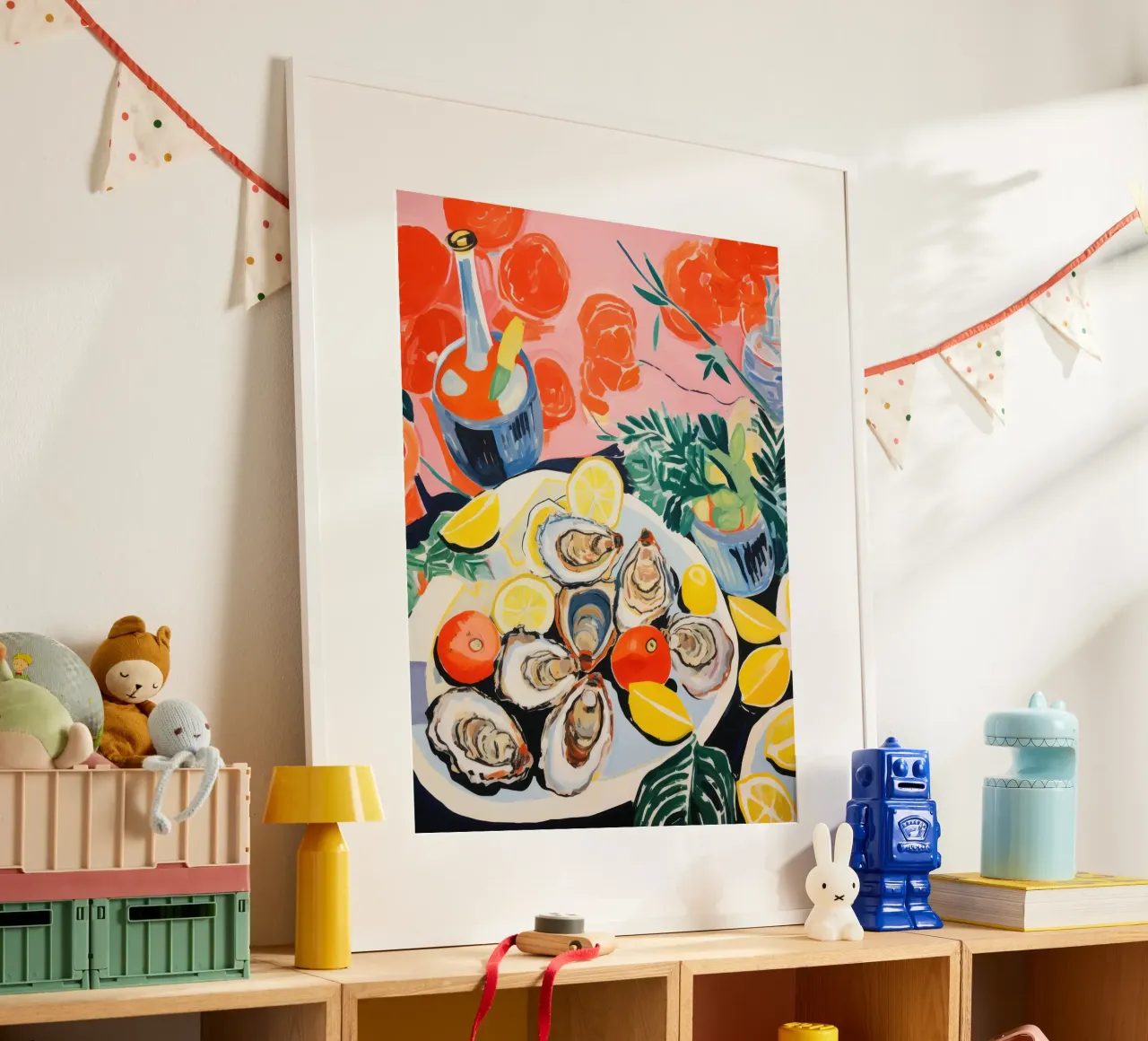 Ostriche, vini e fiori Pittura - Matisse poster da Peaches Art Prints