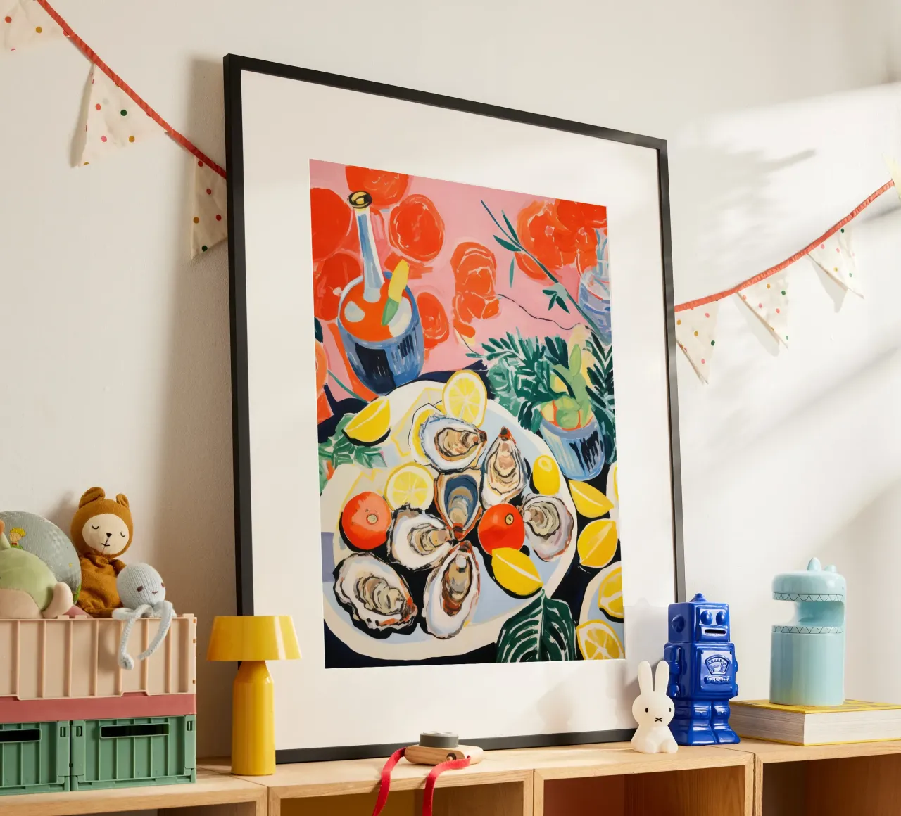 Ostriche, vini e fiori Pittura - Matisse poster da Peaches Art Prints