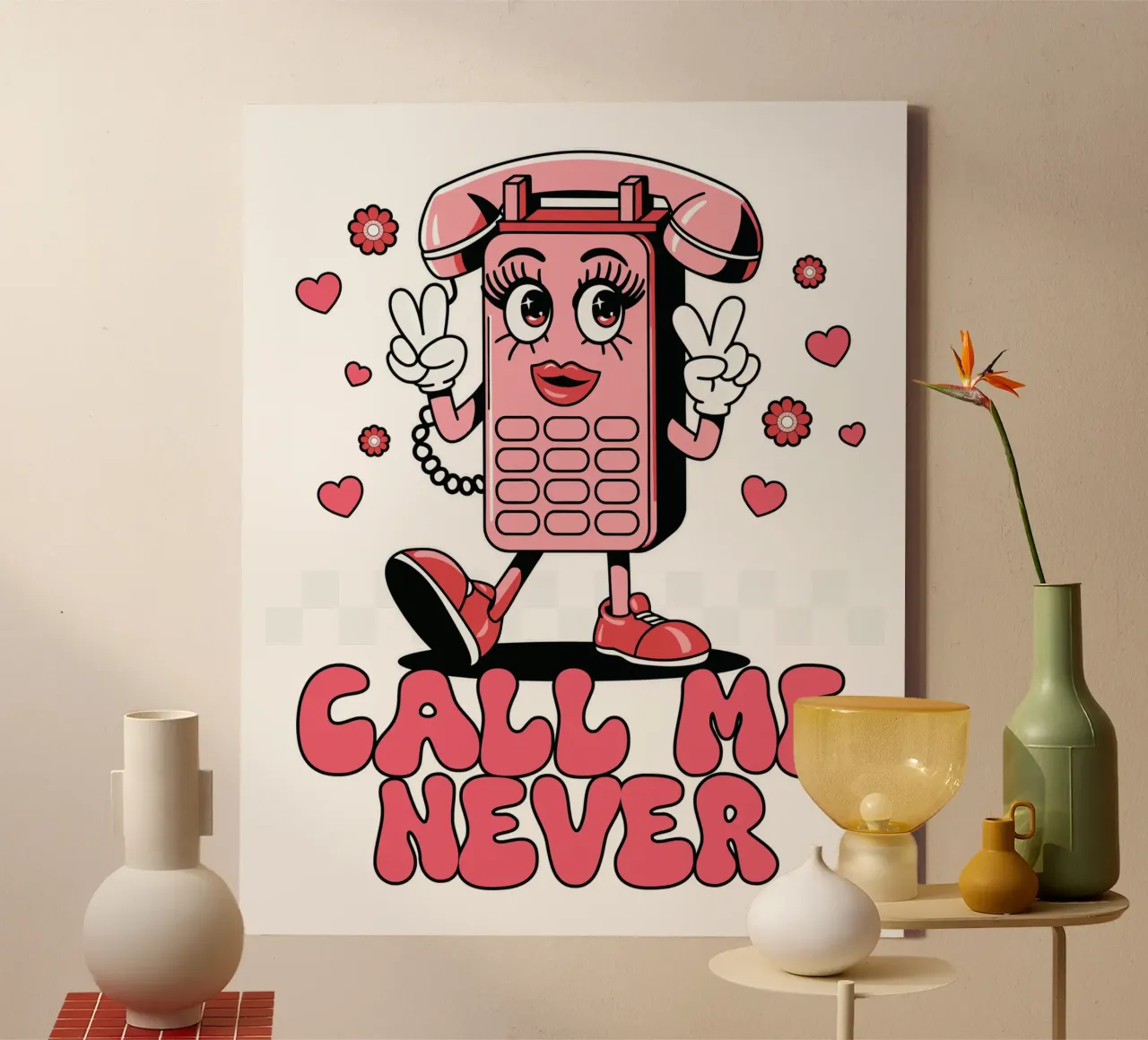 Call Me Never lienzo con Marco flotante de edsonramosart