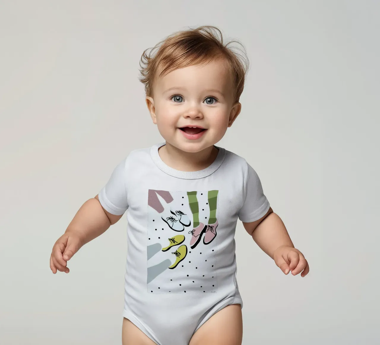 Three Pairs Kurzarm Babybody von Linda Gobeta