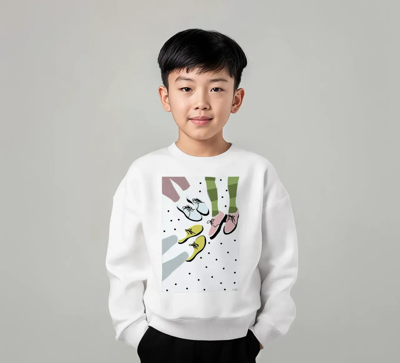 Three Pairs kids sweatshirt by Linda Gobeta