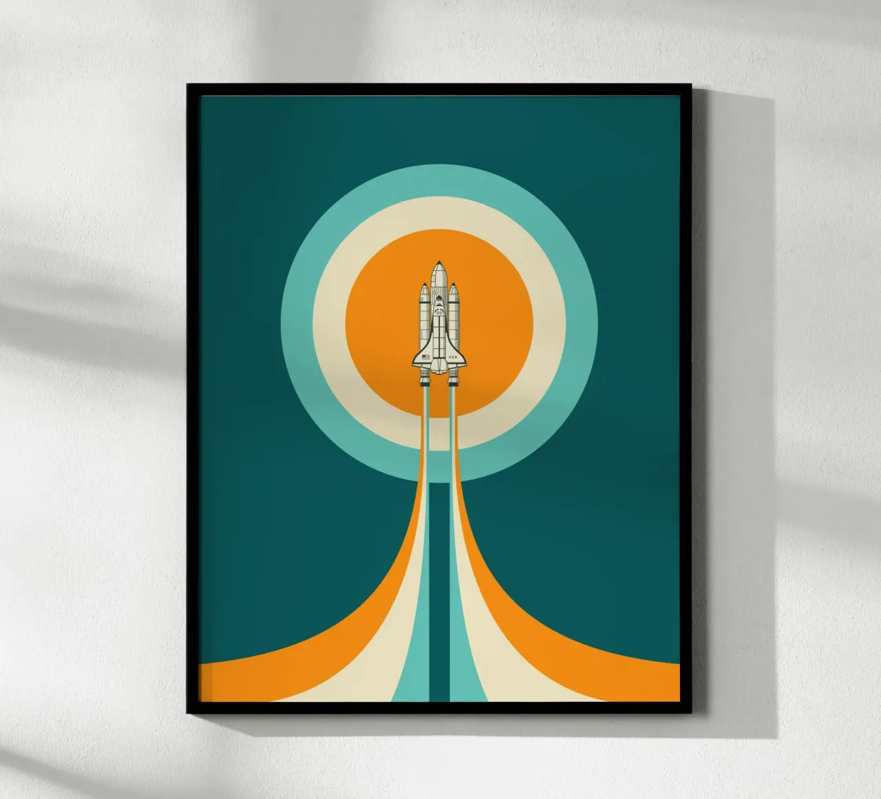 NAVETTA SPAZIALE poster con telaio in alluminio da Jazzberry Blue