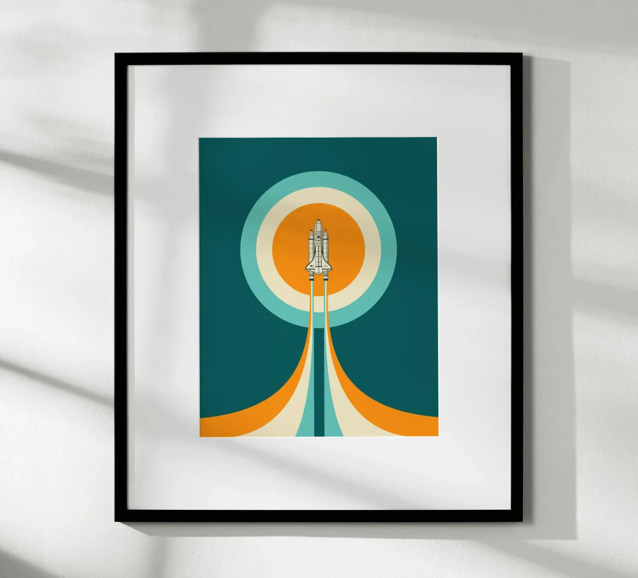 NAVETTA SPAZIALE poster con telaio in alluminio da Jazzberry Blue