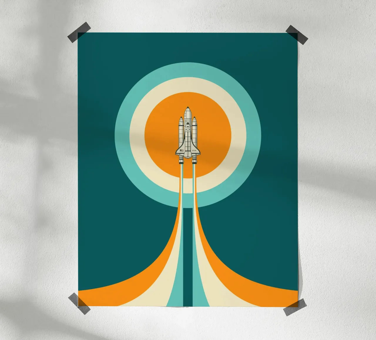 NAVETTA SPAZIALE poster con telaio in alluminio da Jazzberry Blue