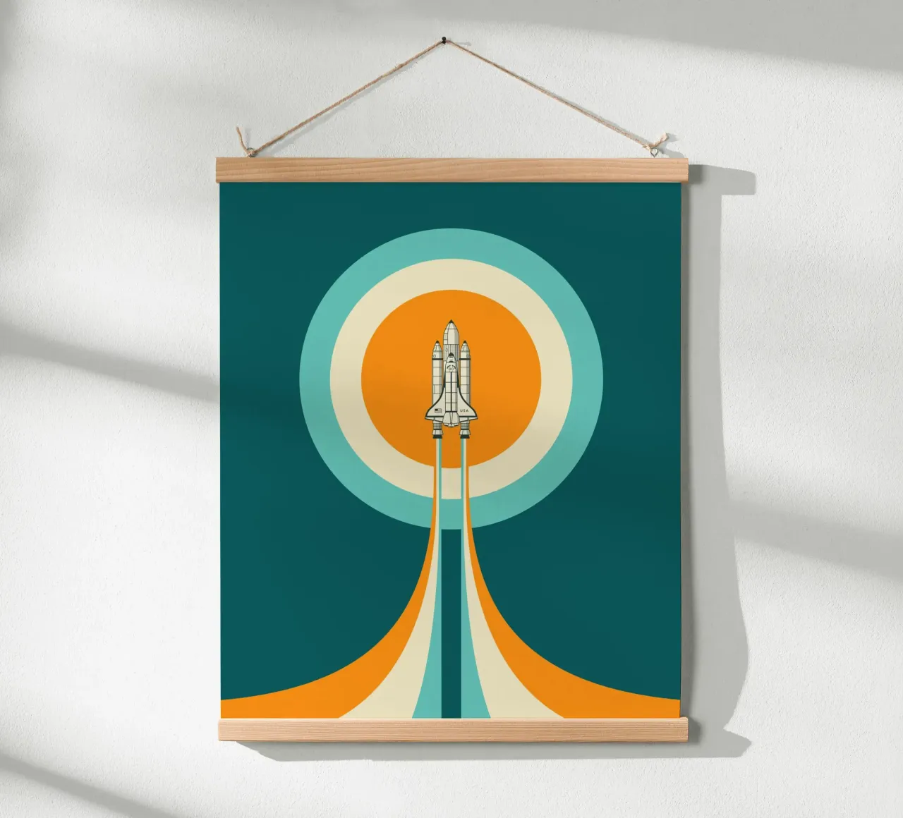 NAVETTA SPAZIALE poster con telaio in alluminio da Jazzberry Blue