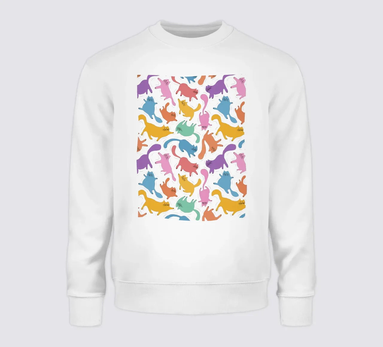 Rainbow Cats Playful Colorful Pattern for Cat Lovers felpa da showmemars