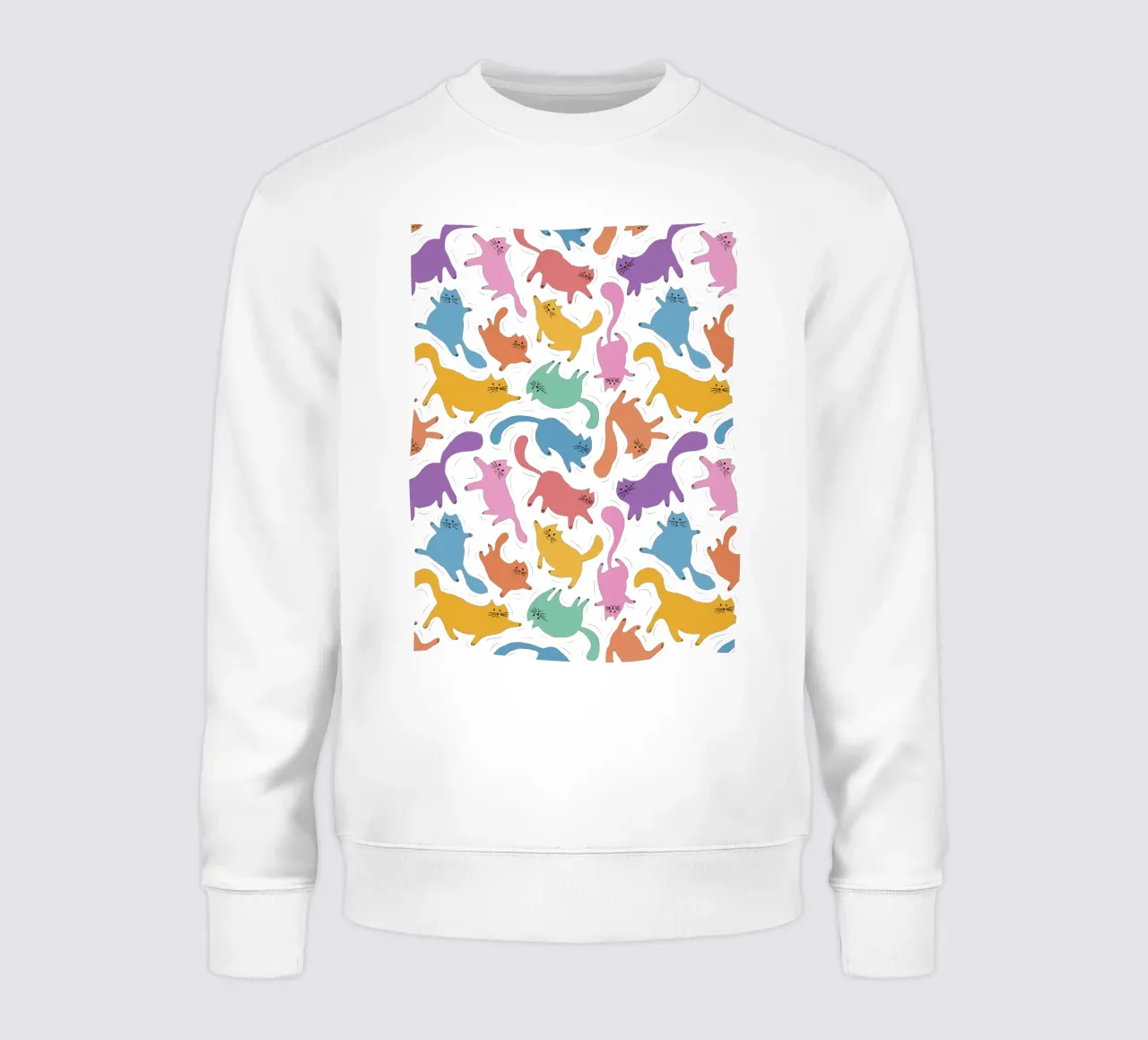 Rainbow Cats Playful Colorful Pattern for Cat Lovers felpa da showmemars
