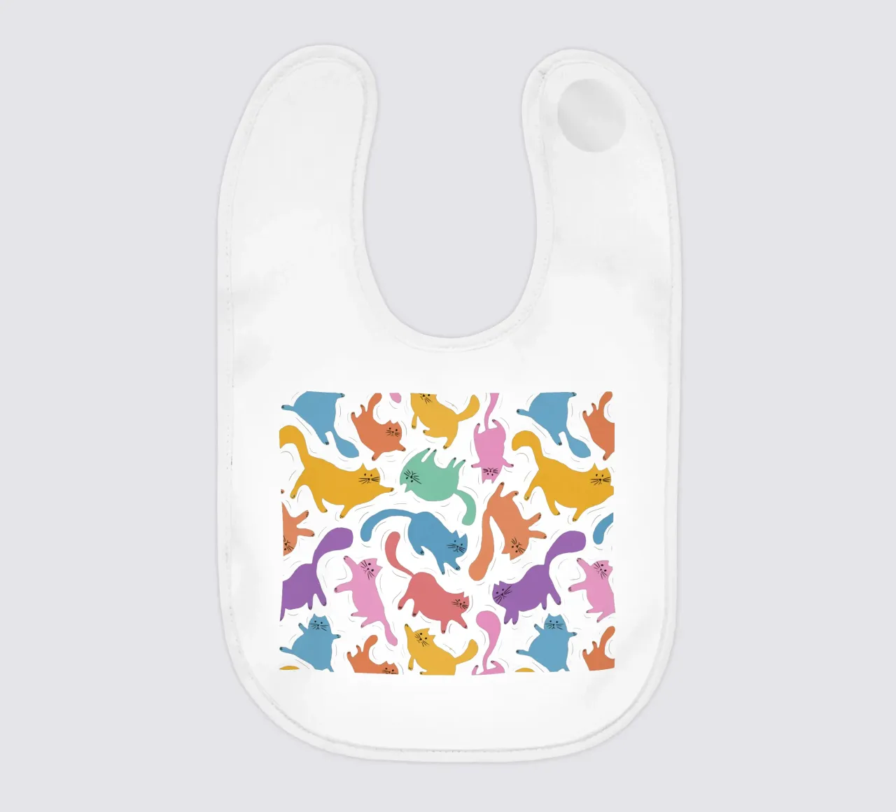 Rainbow Cats Playful Colorful Pattern for Cat Lovers bavaglino da showmemars