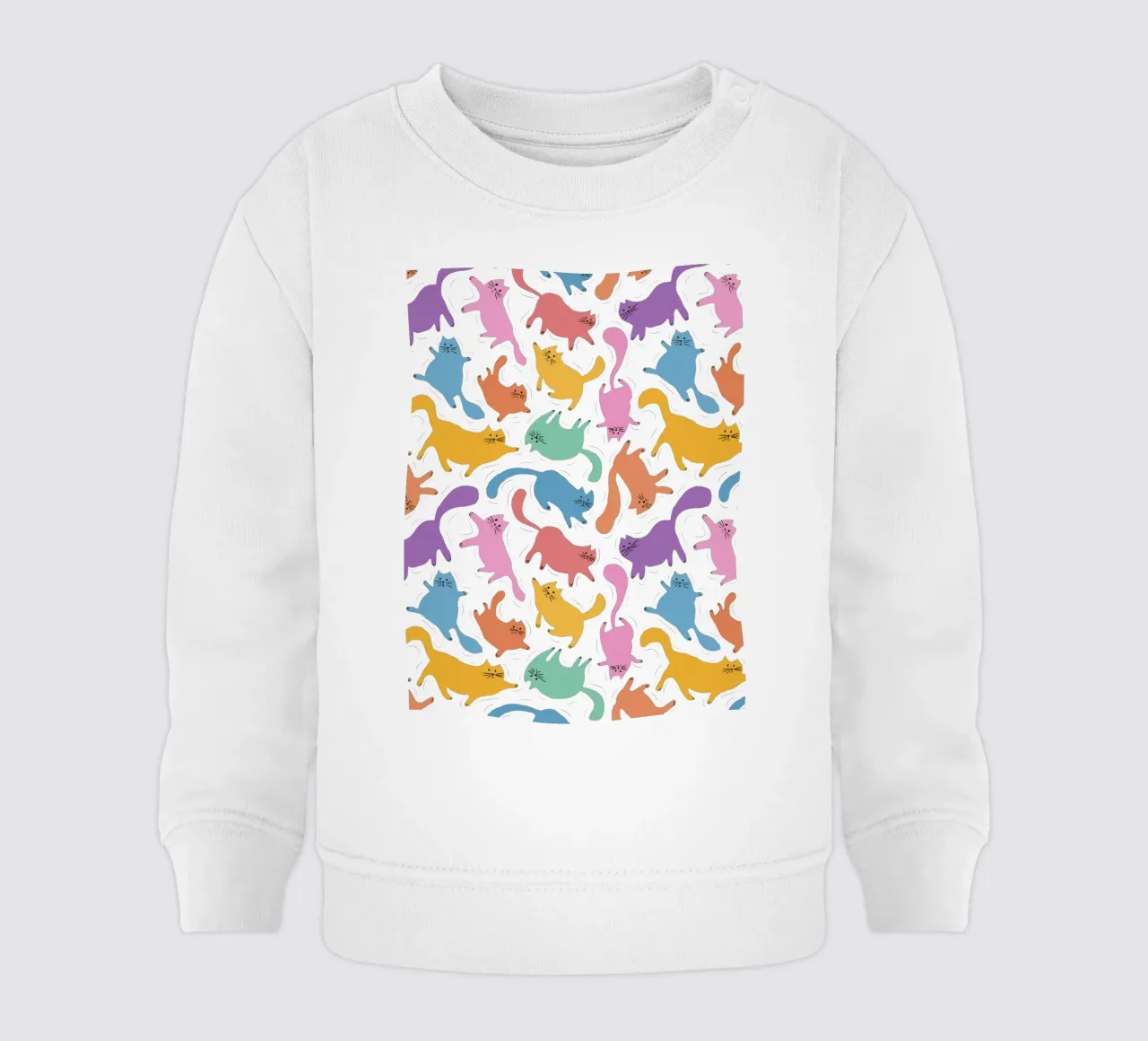 Rainbow Cats Playful Colorful Pattern for Cat Lovers felpa neonato da showmemars