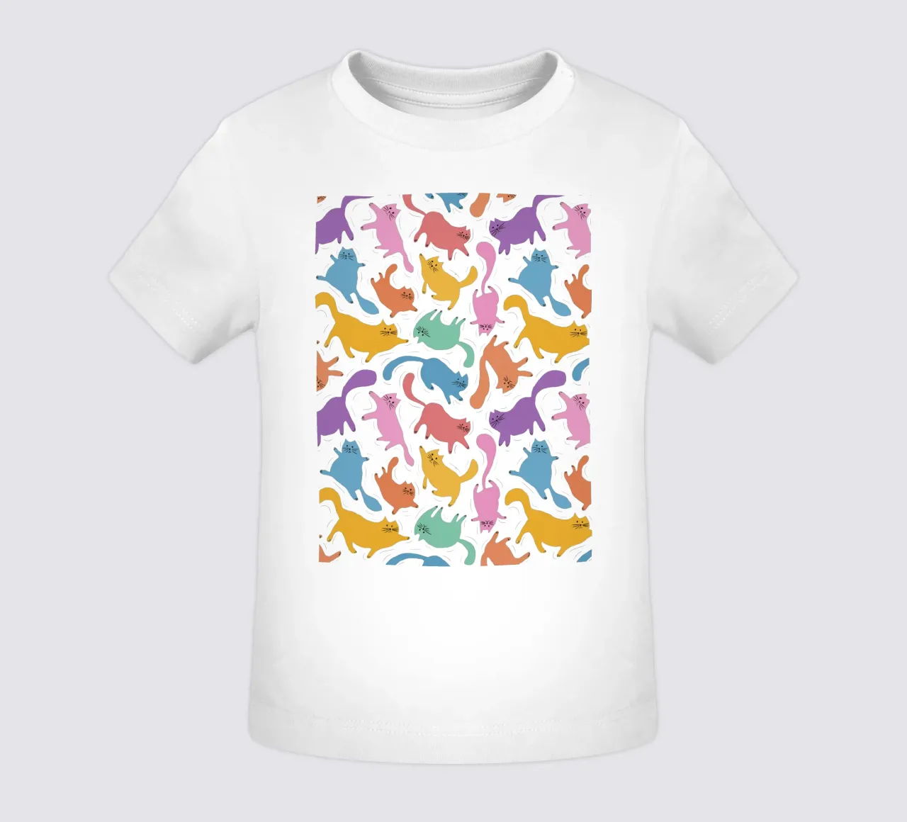 Rainbow Cats Playful Colorful Pattern for Cat Lovers maglietta neonato da showmemars