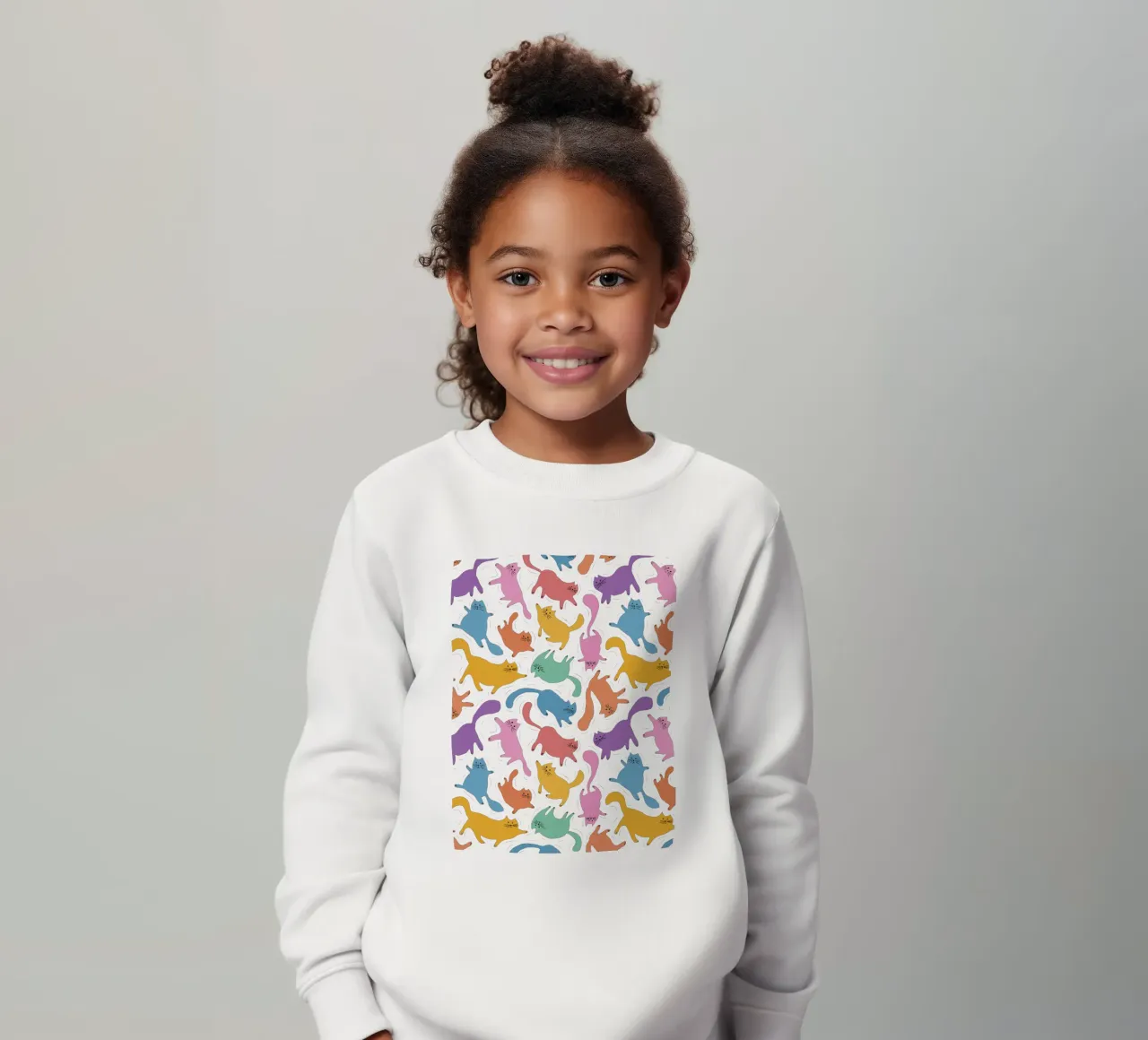 Rainbow Cats Playful Colorful Pattern for Cat Lovers felpa bambino da showmemars