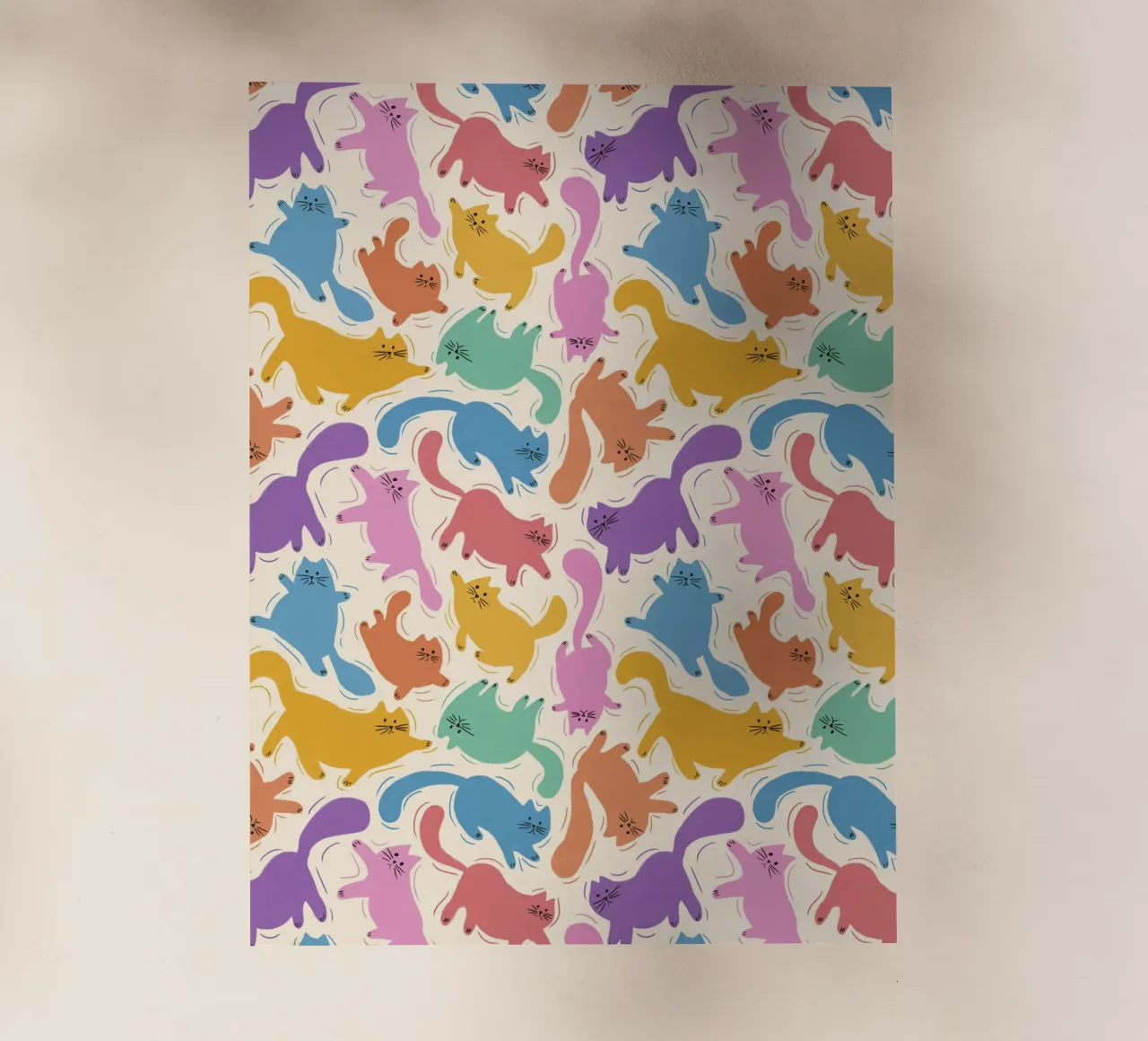 Rainbow Cats Playful Colorful Pattern for Cat Lovers pellicola backlit da showmemars