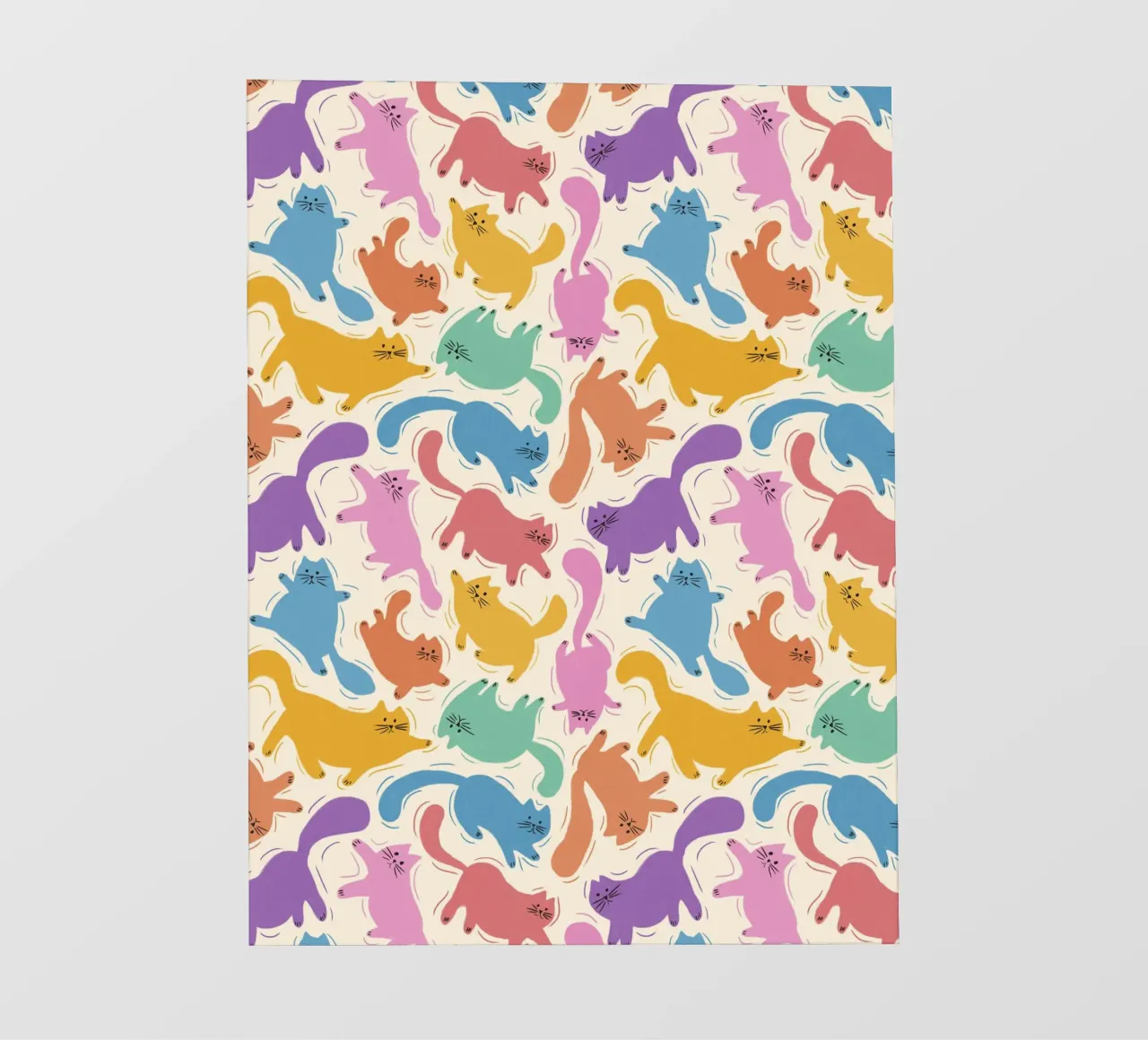 Rainbow Cats Playful Colorful Pattern for Cat Lovers pellicola backlit da showmemars