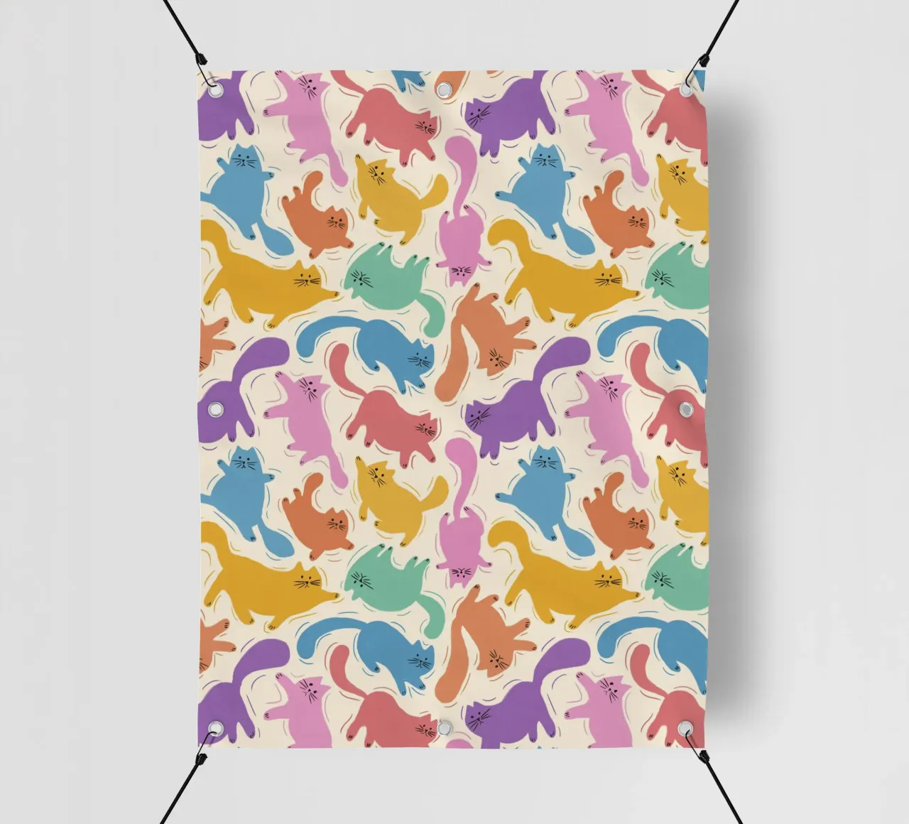 Rainbow Cats Playful Colorful Pattern for Cat Lovers telo in pvc da showmemars
