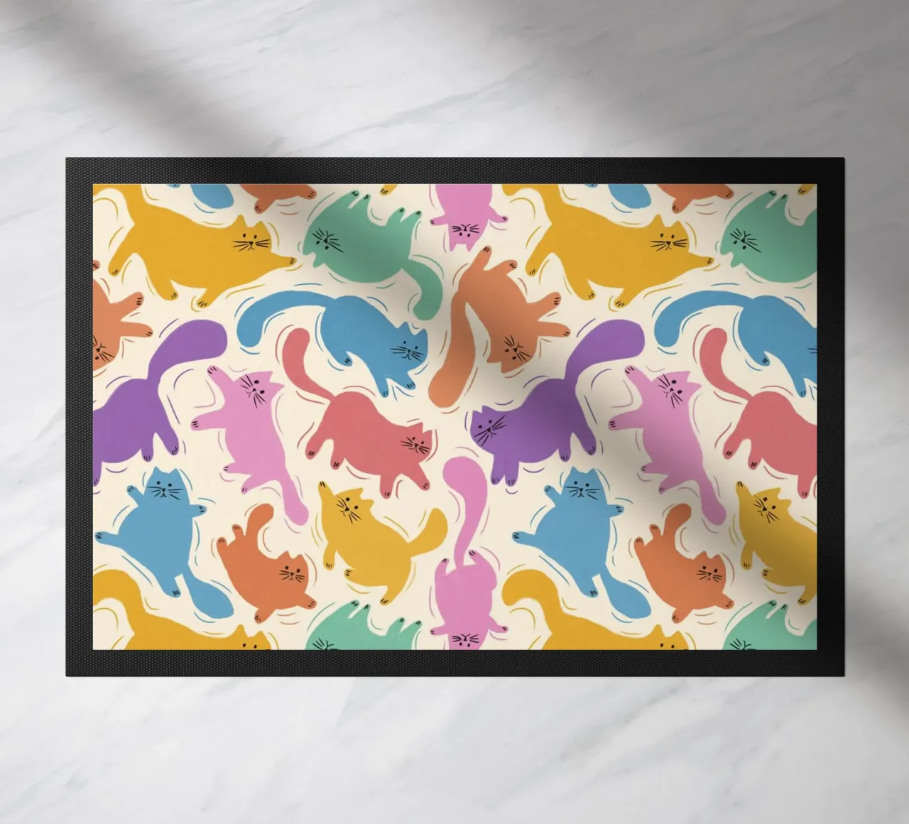 Rainbow Cats Playful Colorful Pattern for Cat Lovers zerbino da showmemars