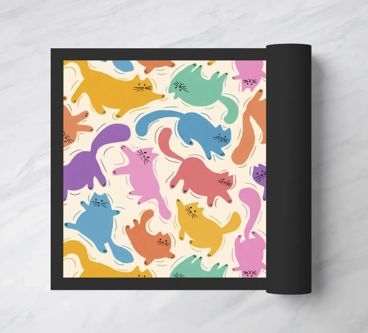 Rainbow Cats Playful Colorful Pattern for Cat Lovers zerbino da showmemars